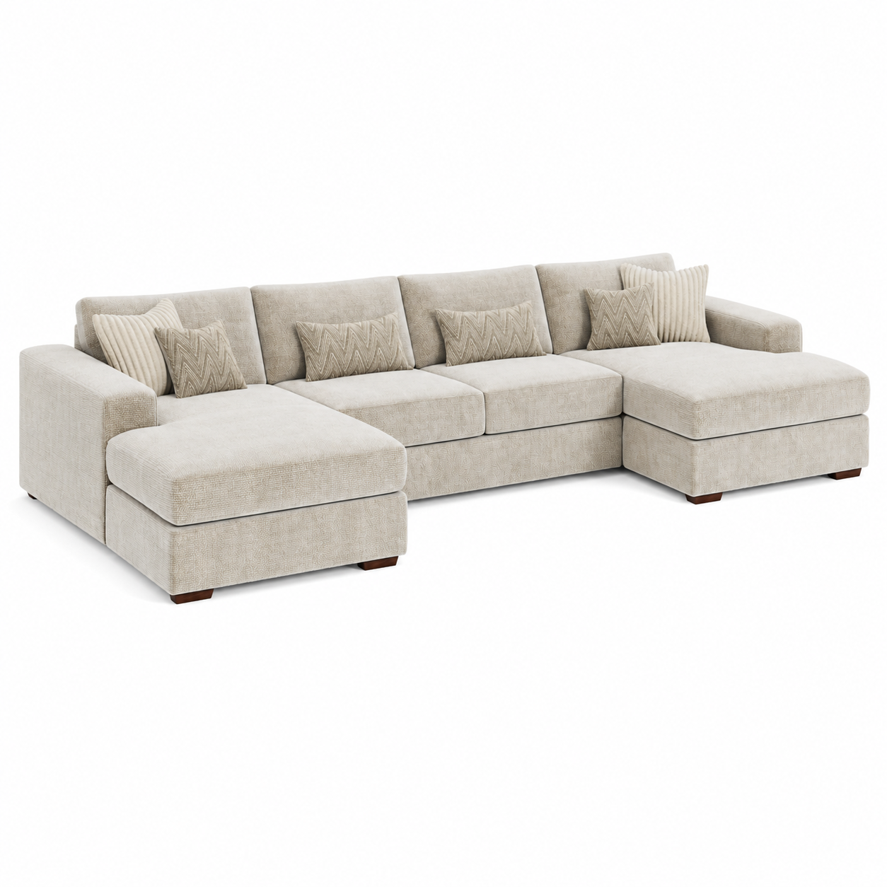 Nola Large U Shape Sofa in Violet Stone - AMC Furniture