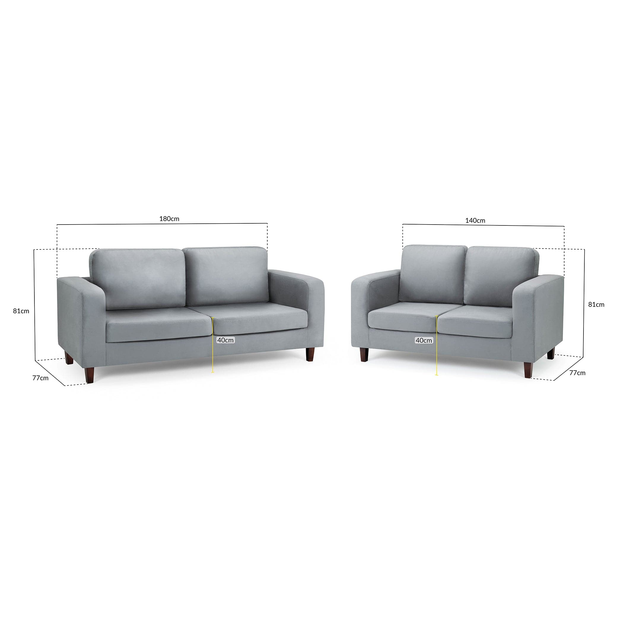 Nova Sofa Grey Three Plus Two Set - measurement view (7023071592512)