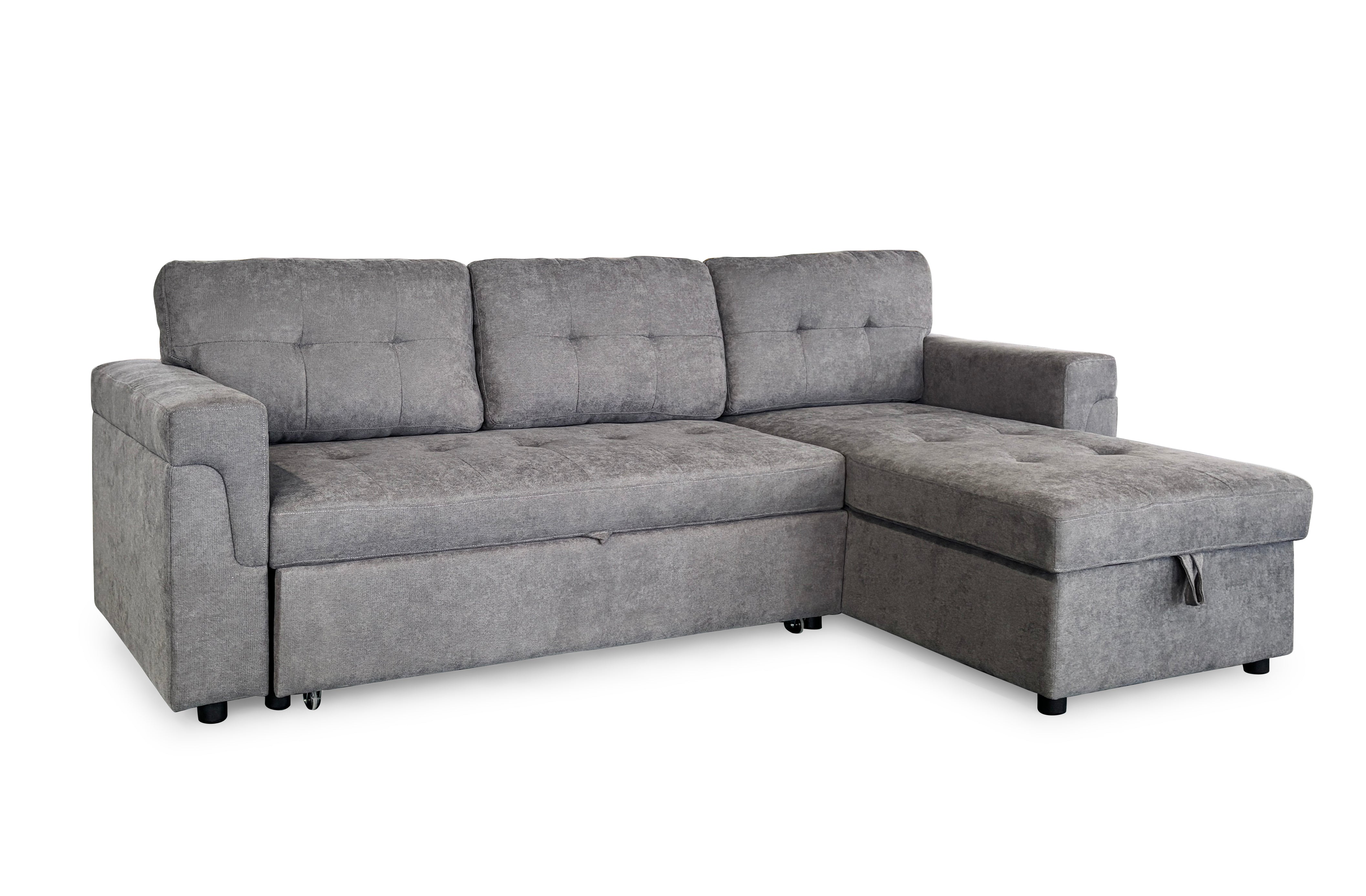 Stockholm Grey Universal Corner Sofa Bed (15380433731962)