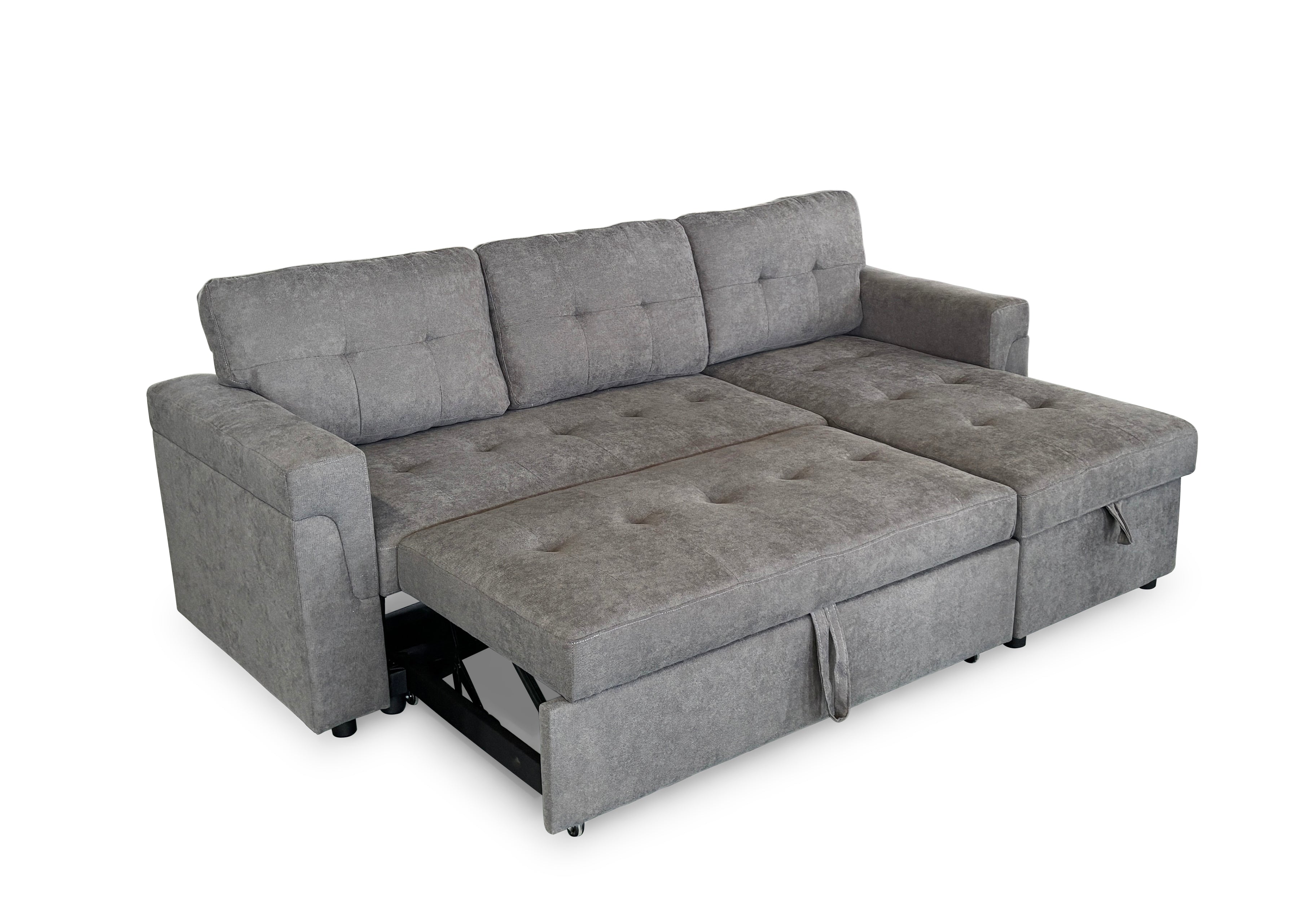 Stockholm Grey Universal Corner Sofa Bed (15380433731962)