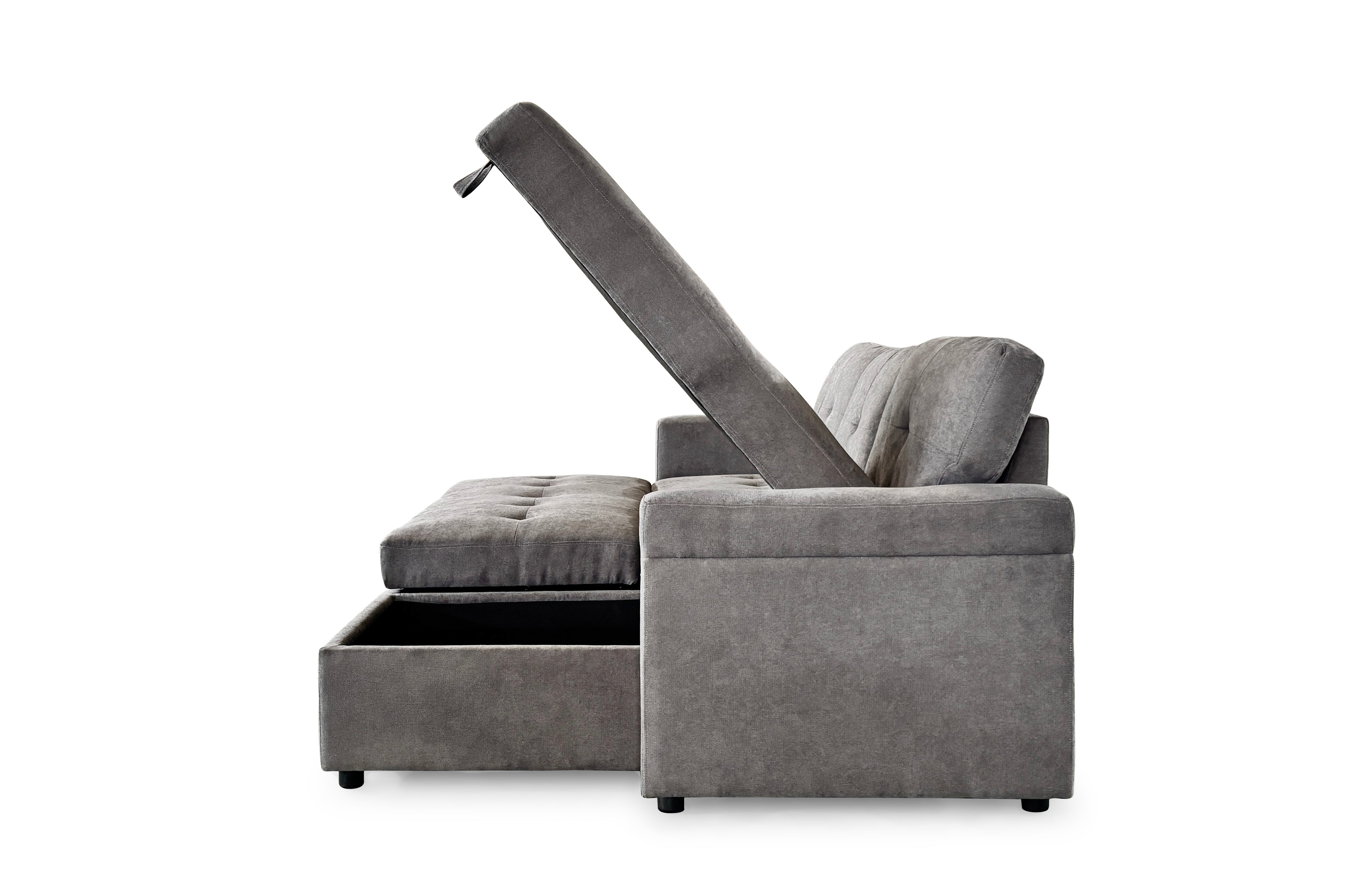 Stockholm Grey Universal Corner Sofa Bed (15380433731962)