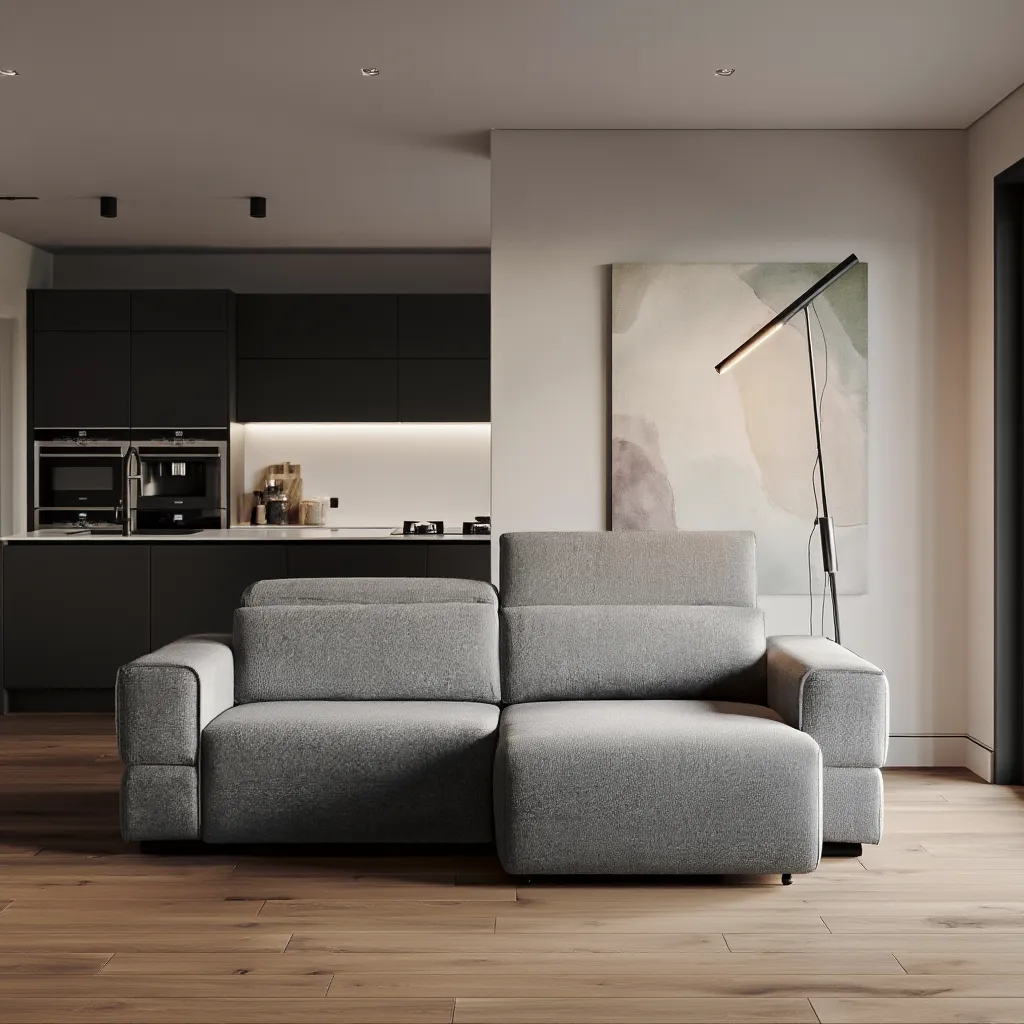 Ophelia Electric Reclining 3 Seater Sofa in Chenille Stone