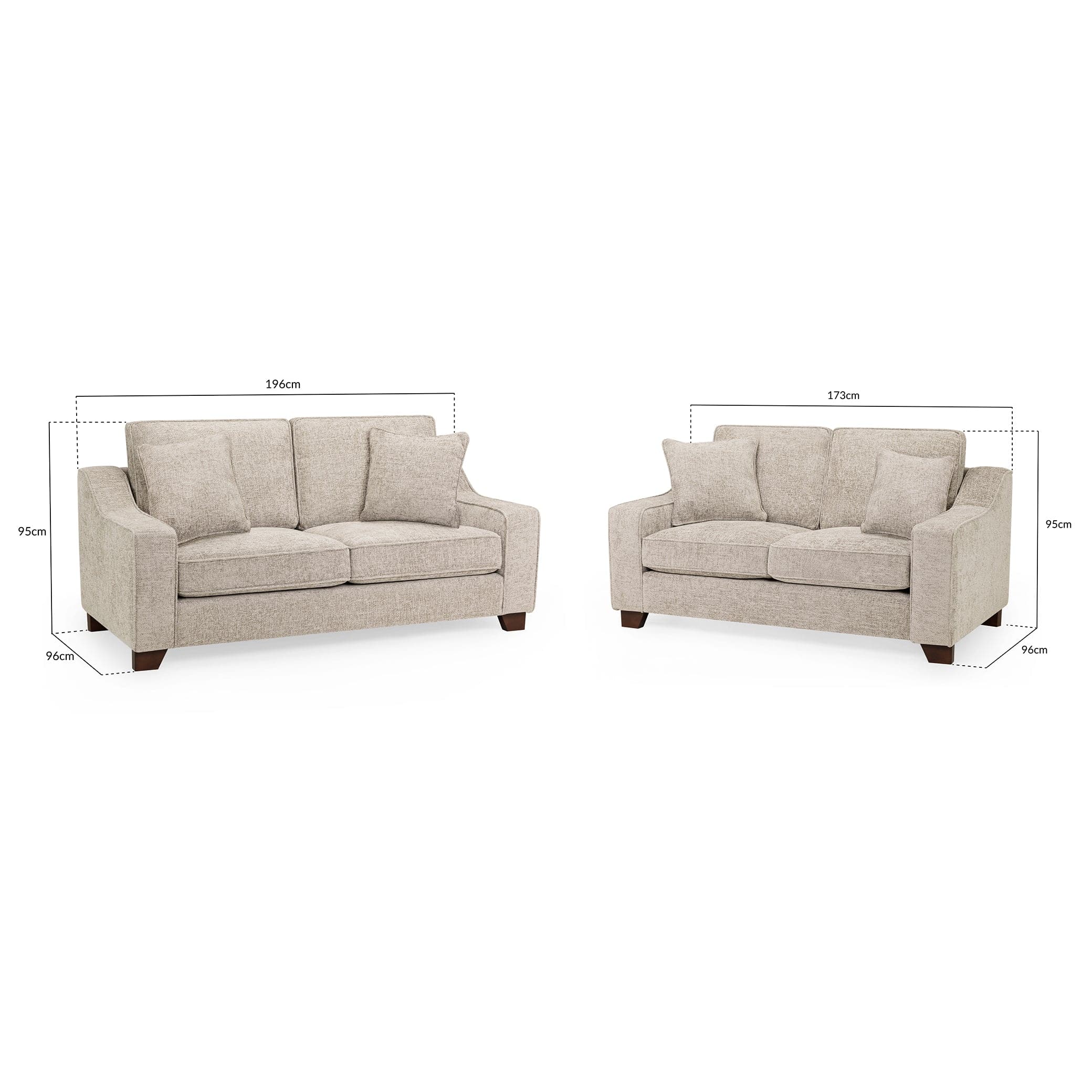 Orion Sofa Stone 3+2 Set - Measurement View (7025555734592)