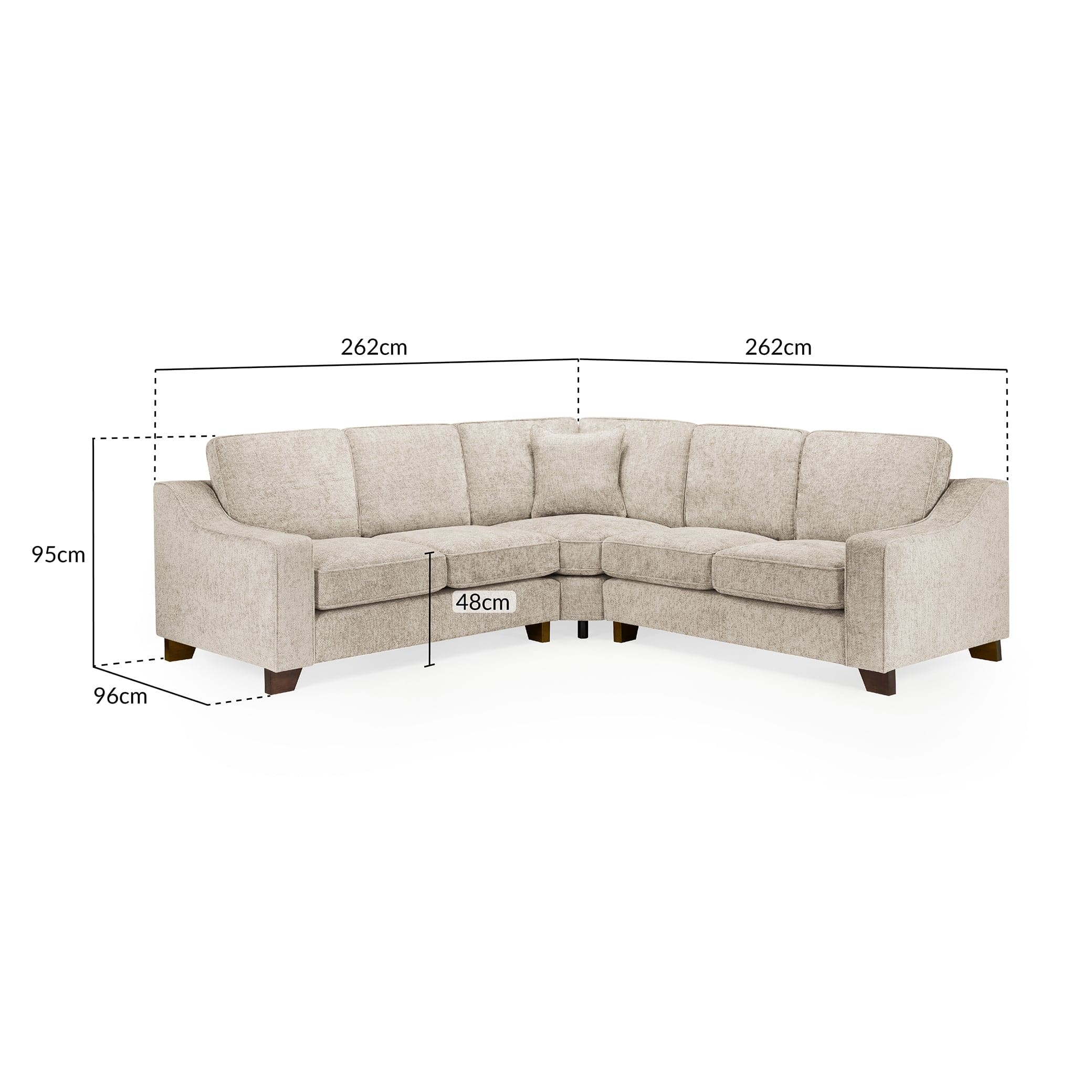 Orion Sofa Stone Large Corner - Measurement View (7025547247680)