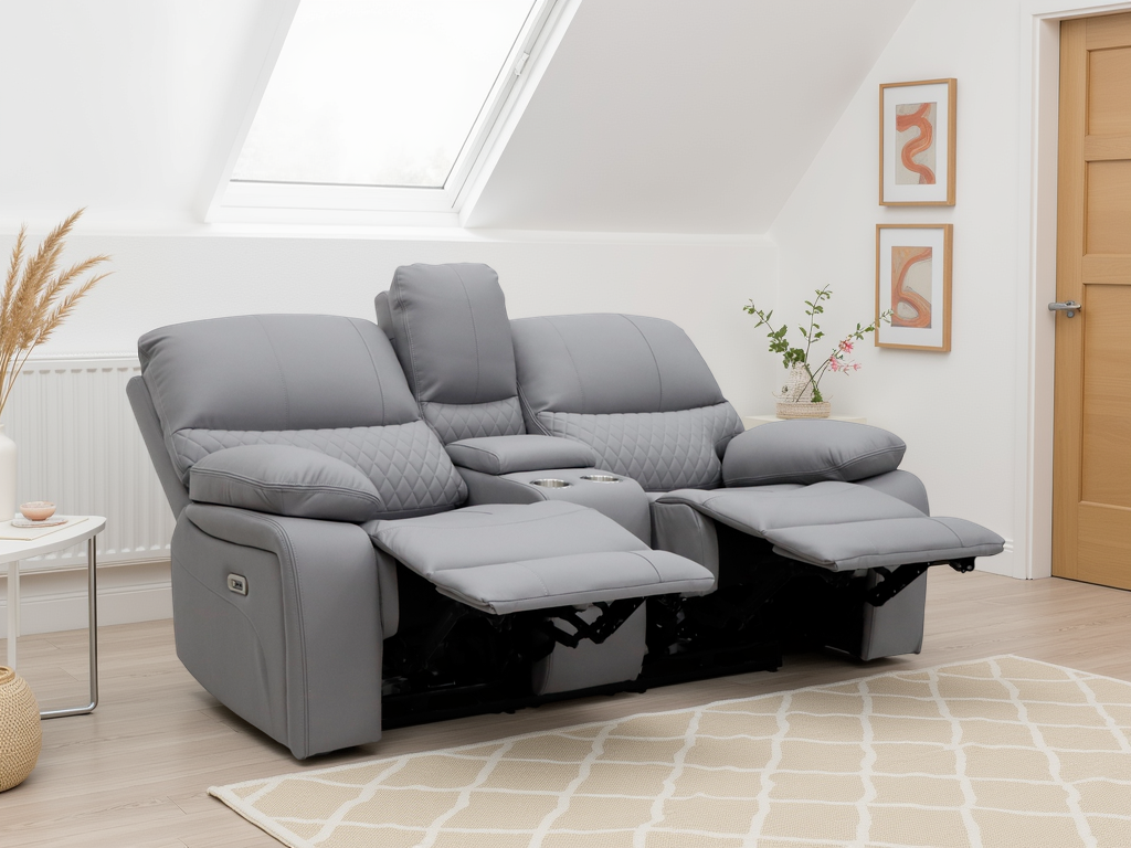 Alexa Electric Reclining 3+2 Seater Sofa Set in Grey