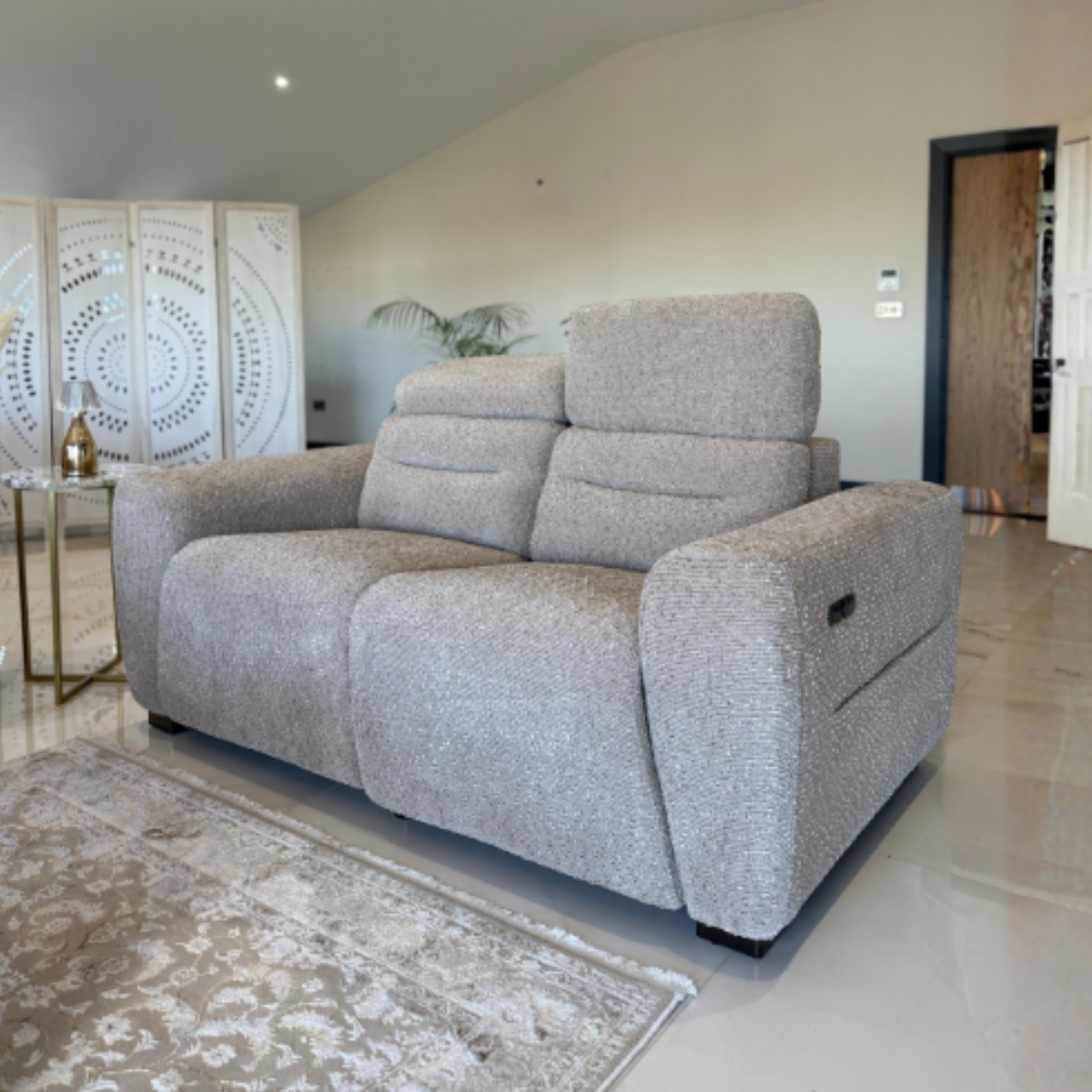 Osaka Electric Recliner Beige 2 Seater - AMC Furniture