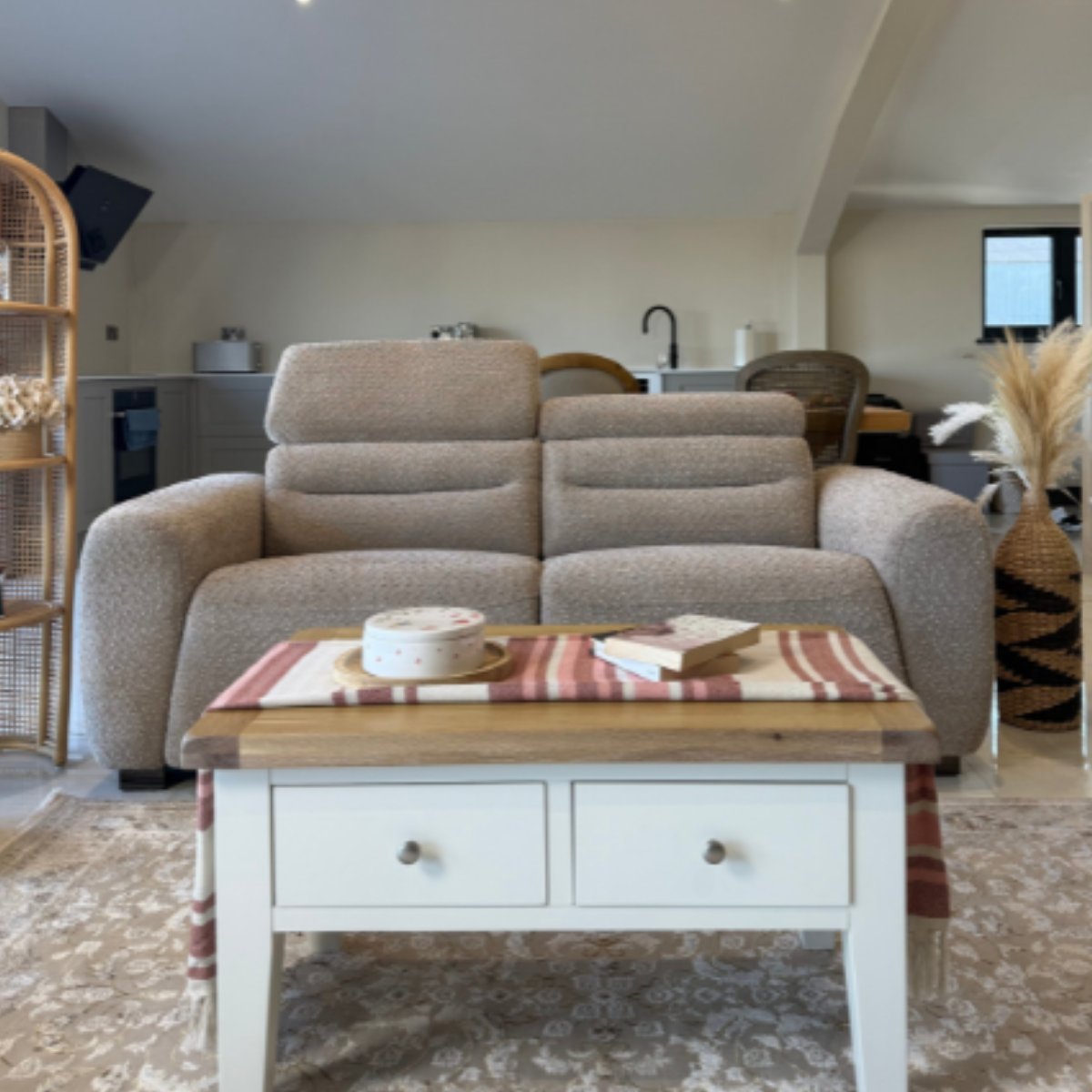 Osaka Electric Recliner Beige 3 Seater - AMC Furniture