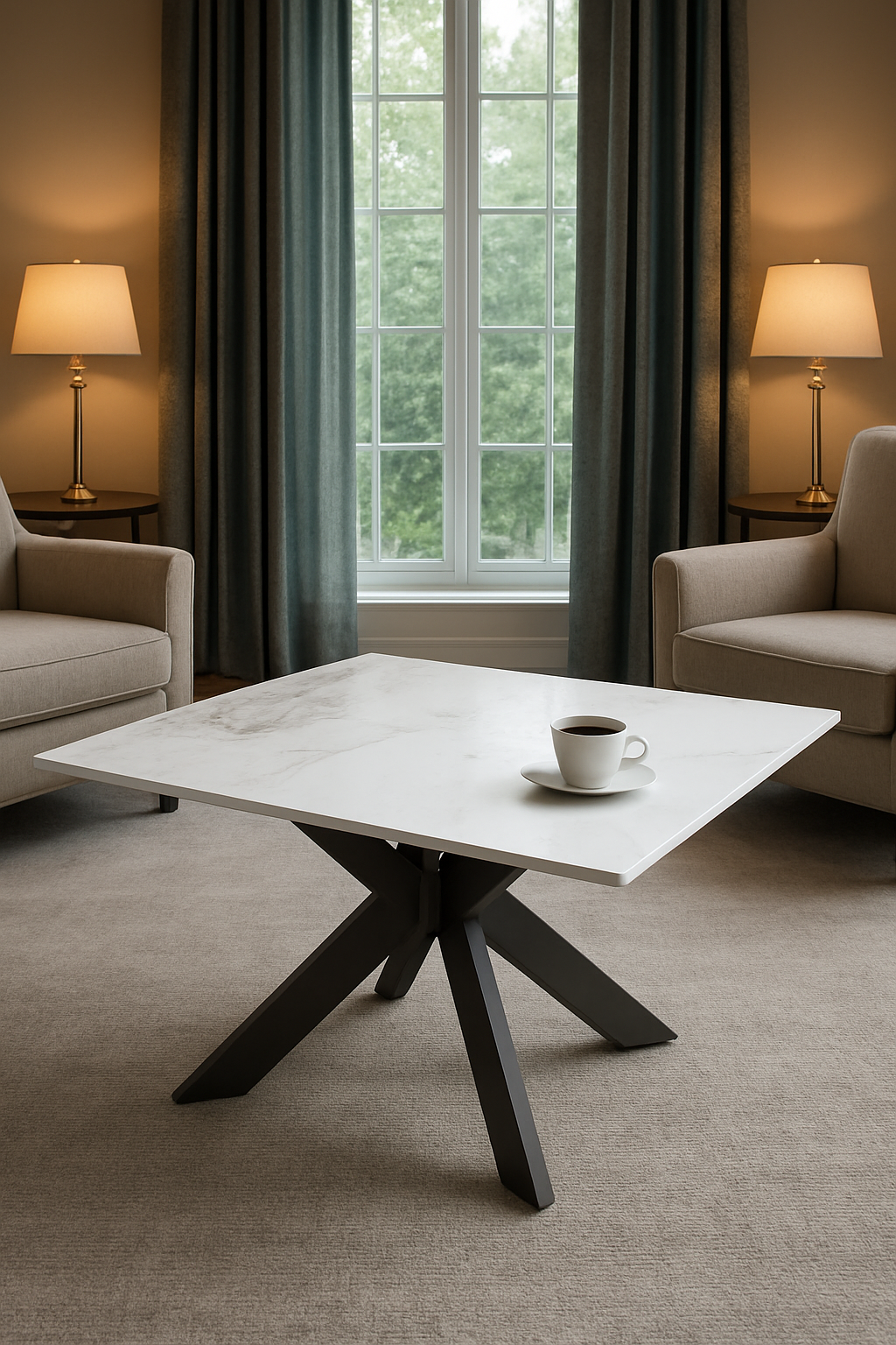 Osaka Square End Table in White