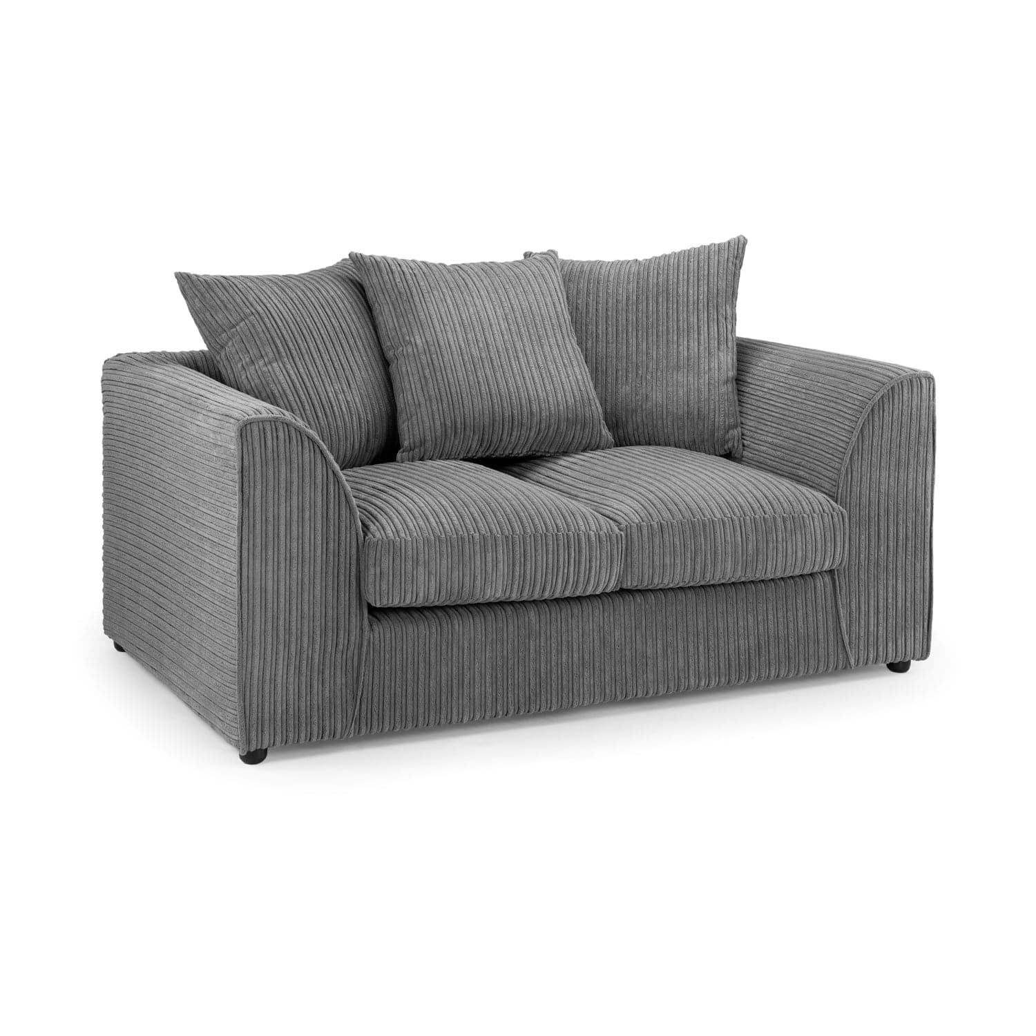 Oxford 2 Seater Sofa in Grey Jumbo Cord - Front View (7023667413056)