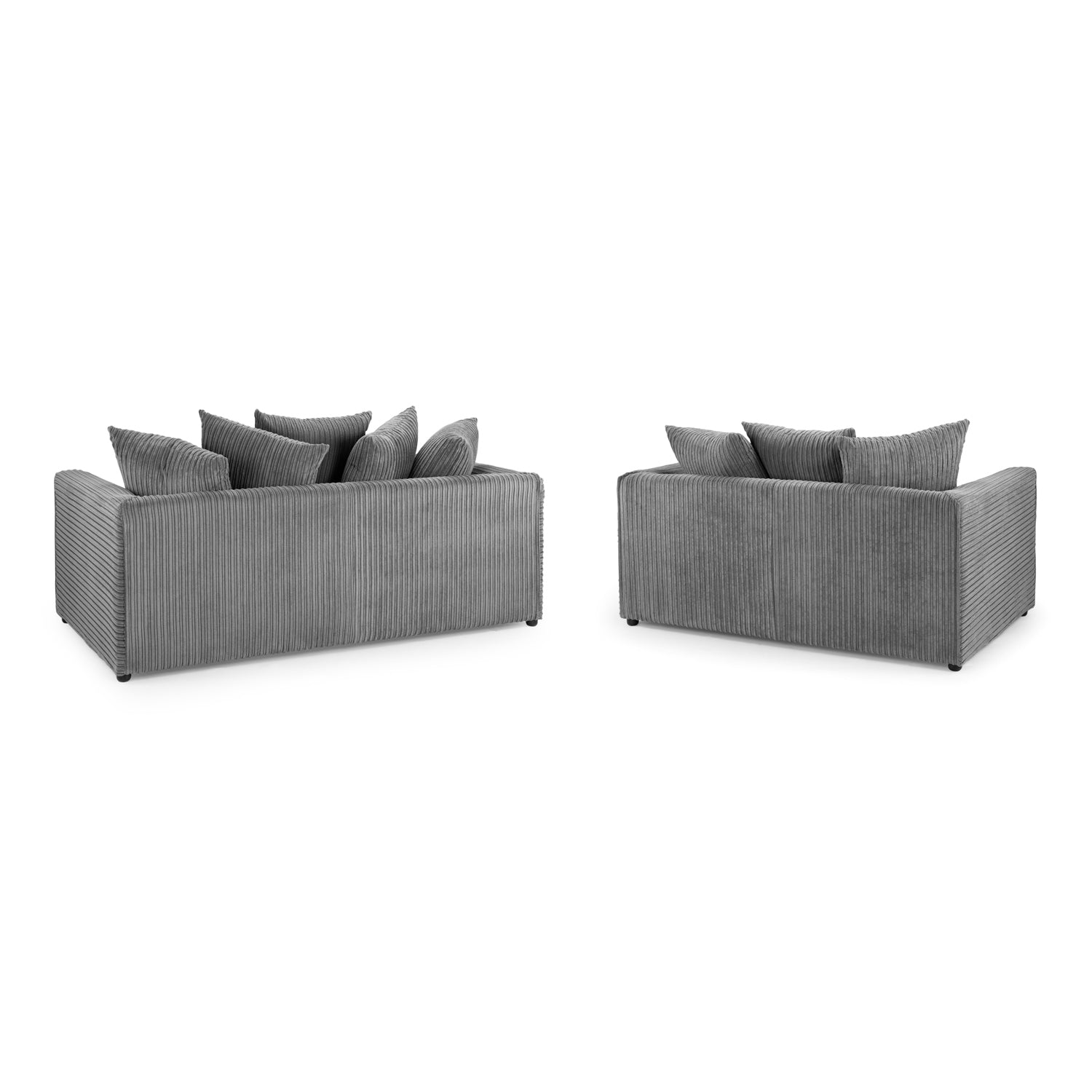 Oxford 3+2 Sofa Set in Grey Jumbo Cord - Back View (7023661154368)