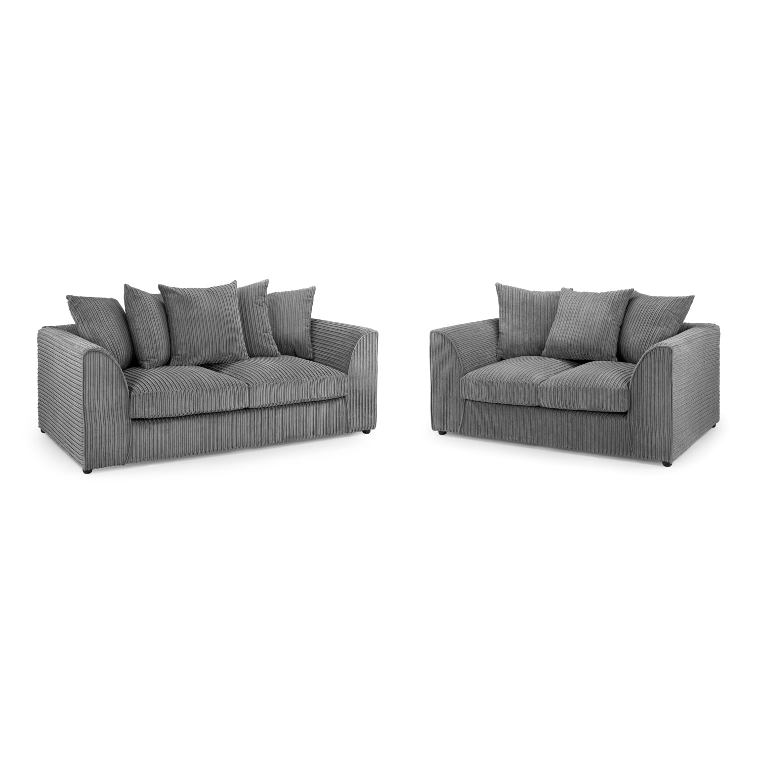 Oxford 3+2 Sofa Set in Grey Jumbo Cord - Front View (7023661154368)