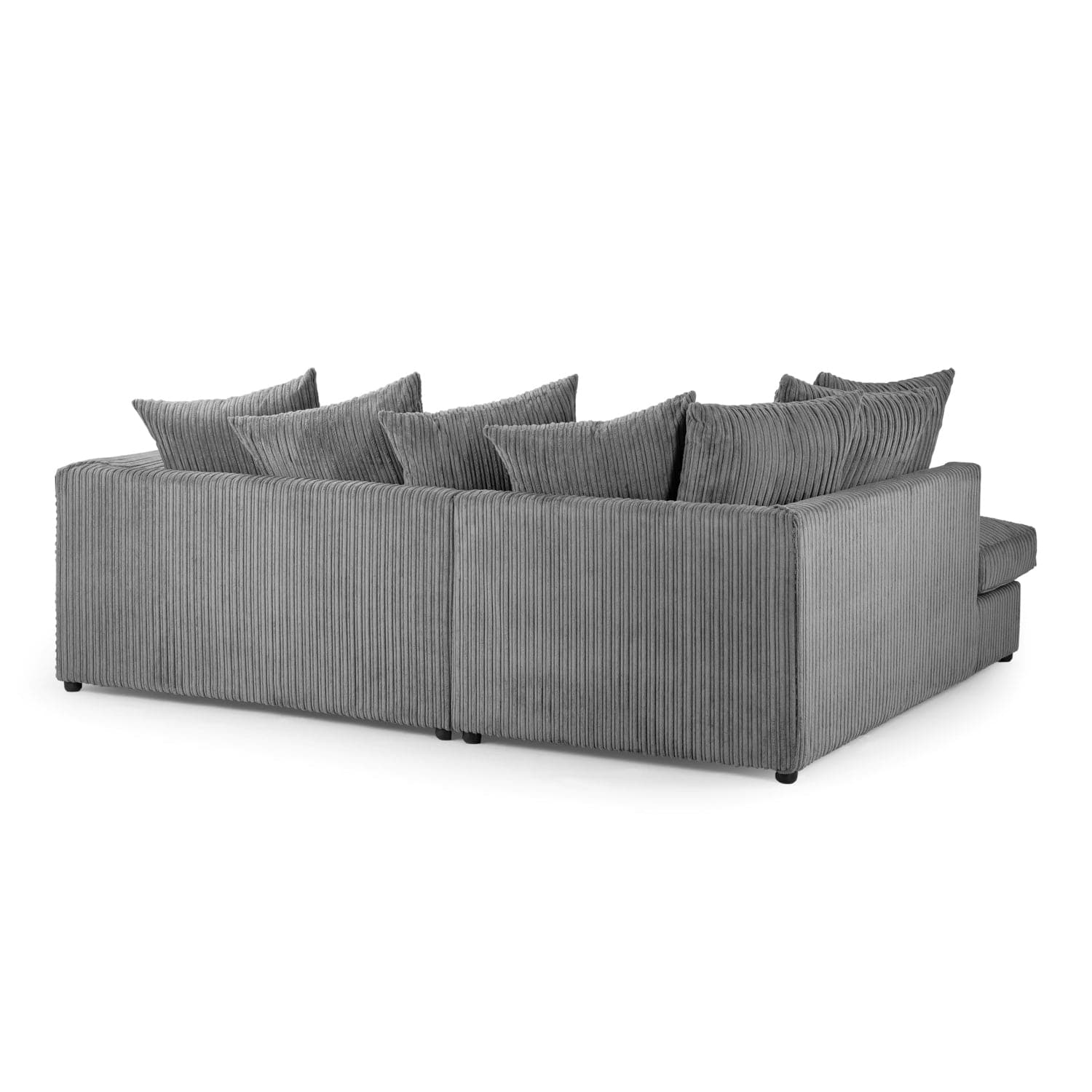 Oxford Left Hand Facing Corner Sofa in Grey Jumbo Cord - Back View (7023658106944)