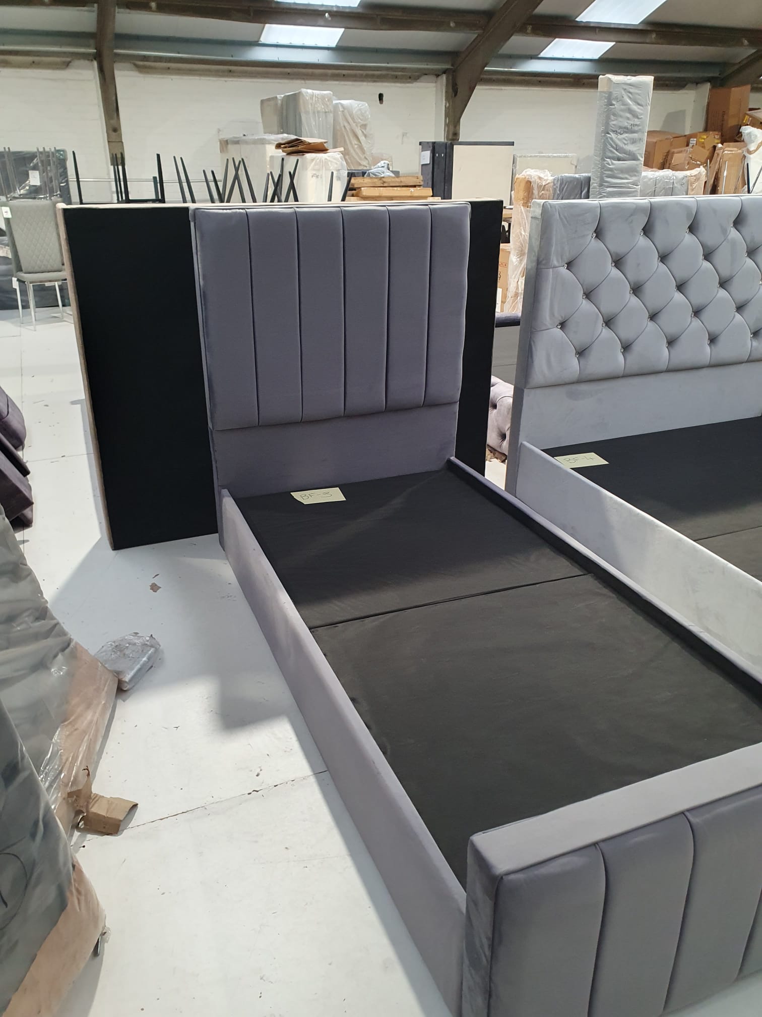 Single Diana Bedframe in Plush Charcoal
