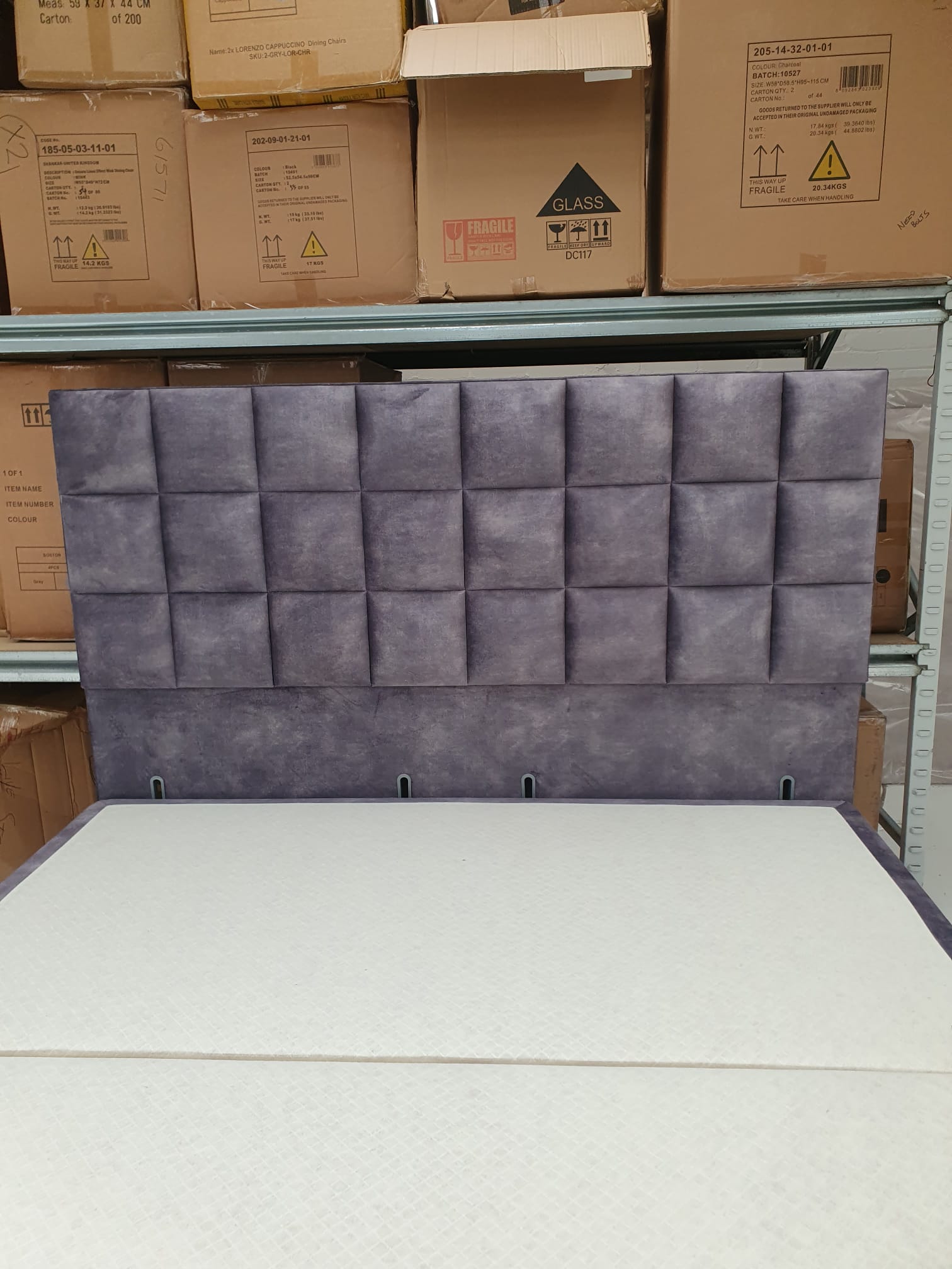 Superking Cube 54" headboard and 2 drawer base in joy armour