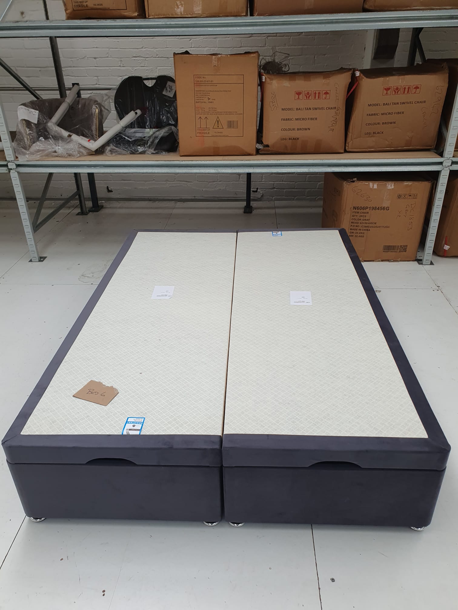 Double End Lift Ottoman Base in Plush Steel CLEARANCE - AMC Furniture