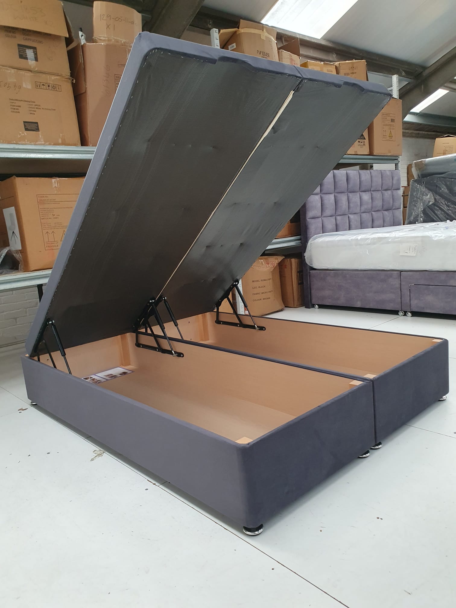 Double End Lift Ottoman Base in Plush Steel CLEARANCE - AMC Furniture