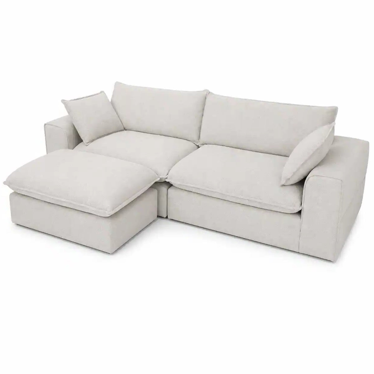 Lottie Corner Sofa with Moveable Footstool in Light Grey B Womack