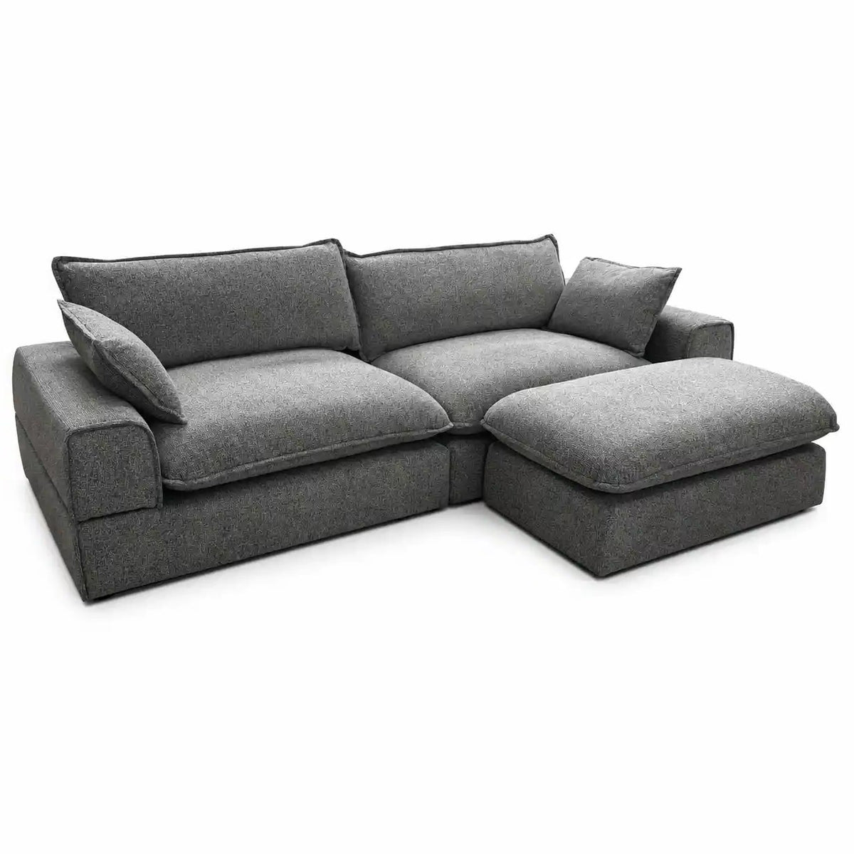 Lottie Corner Sofa with Moveable Footstool in Dark Grey B Womack