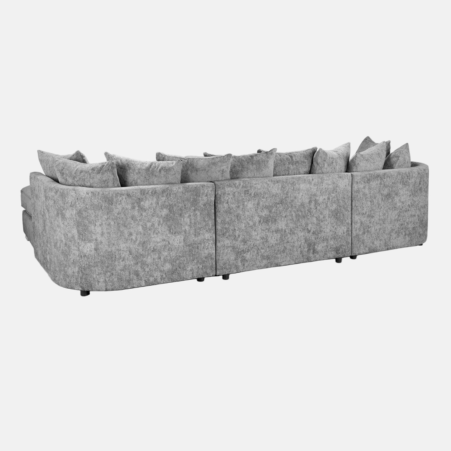 Shoreditch Scatterback U Shape Corner Sofa in Platinum- Back View (7022876426304)