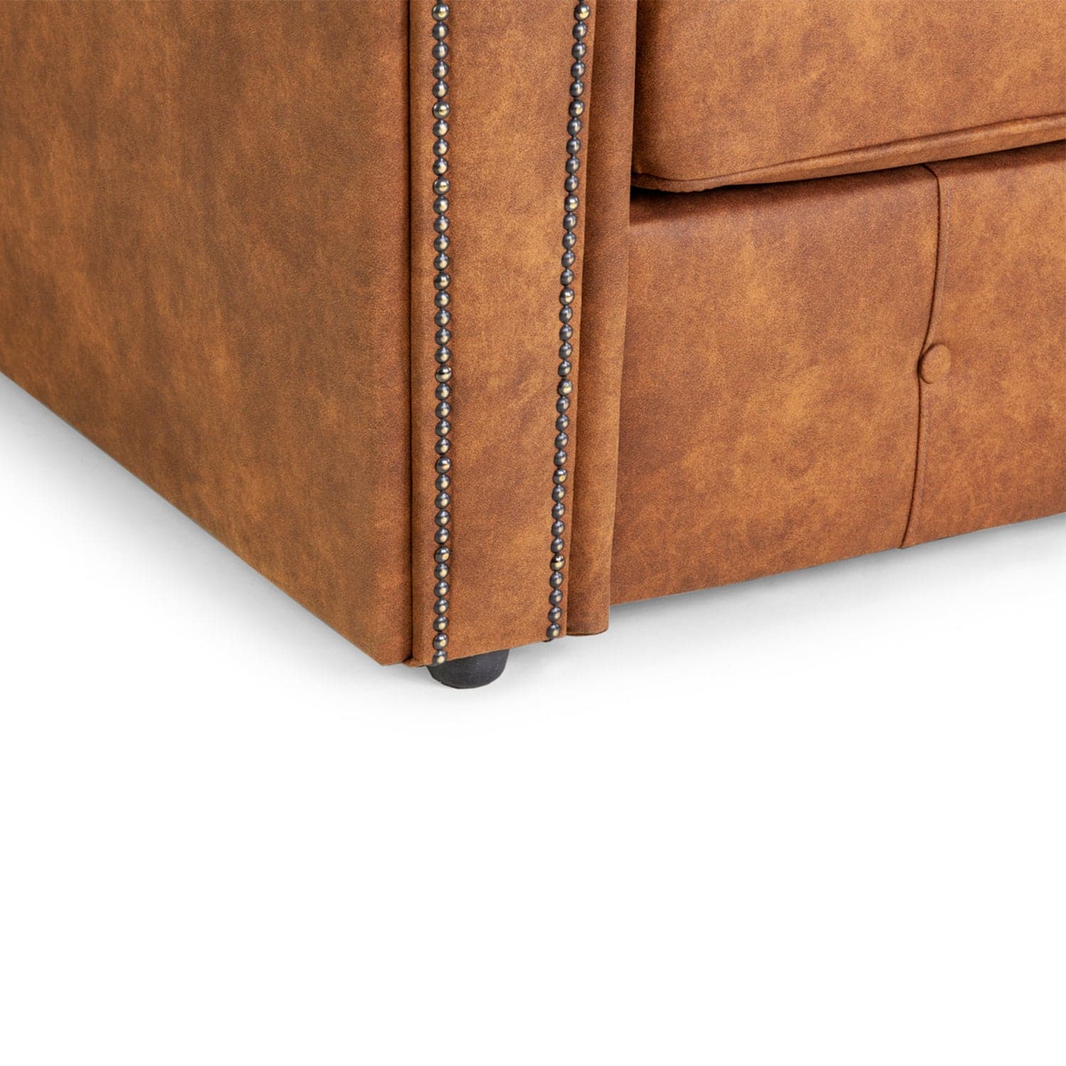 Side angle of Atlanta Sofabed Tan 2 Seater (7025816207424)