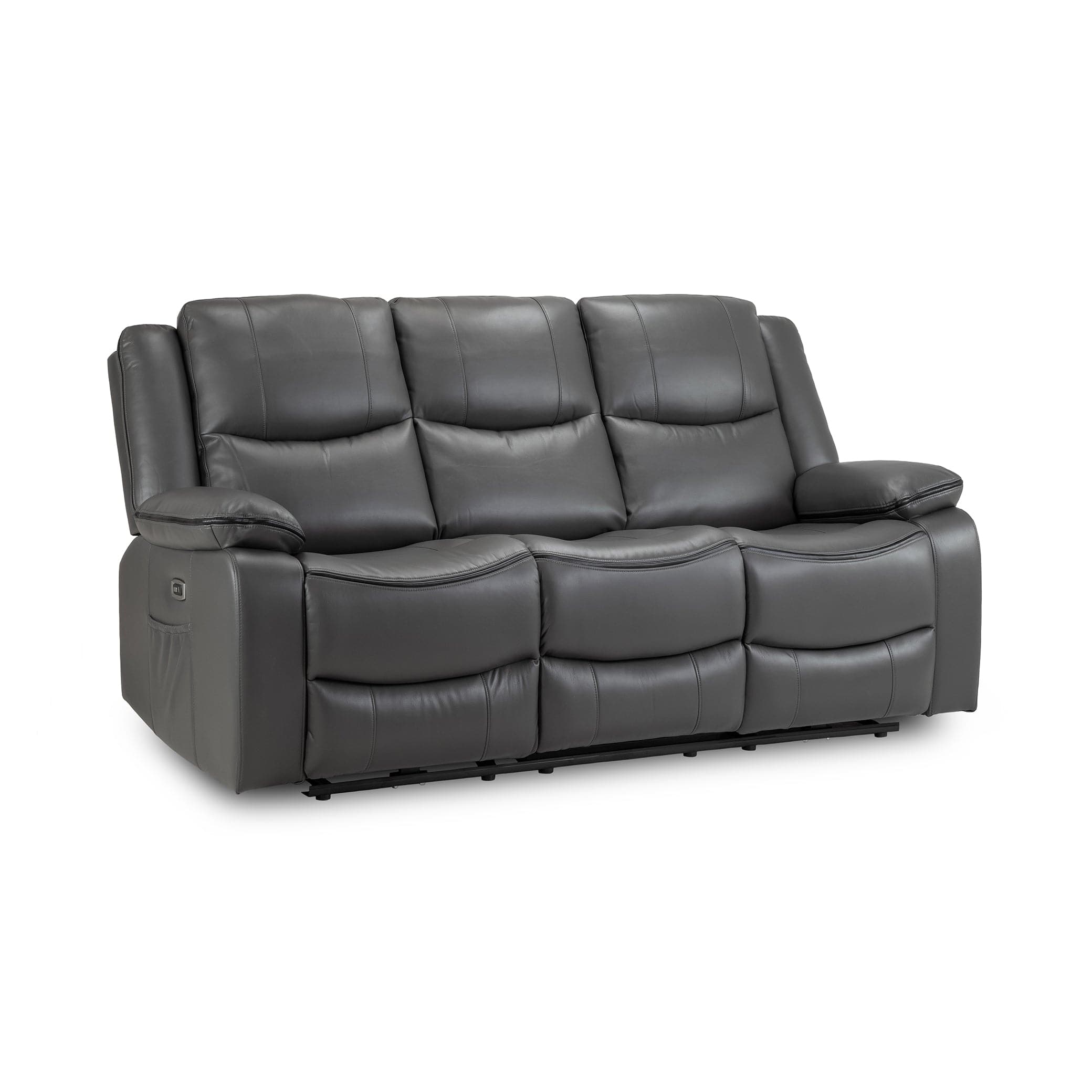 Side view of Dexter Electric Recliner Sofa Grey 3 Seater Electric Recliner Sofa in Grey (7023523332160)