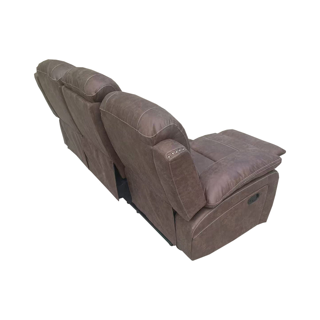 X9092 3 Seater Manual Recliner in Brown (15378129977722)