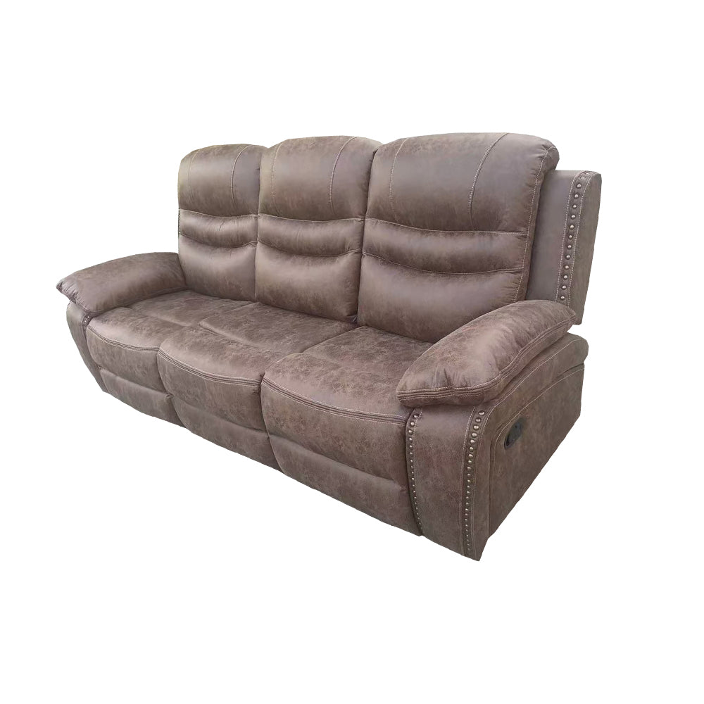 X9092 3 Seater Manual Recliner in Brown (15378129977722)