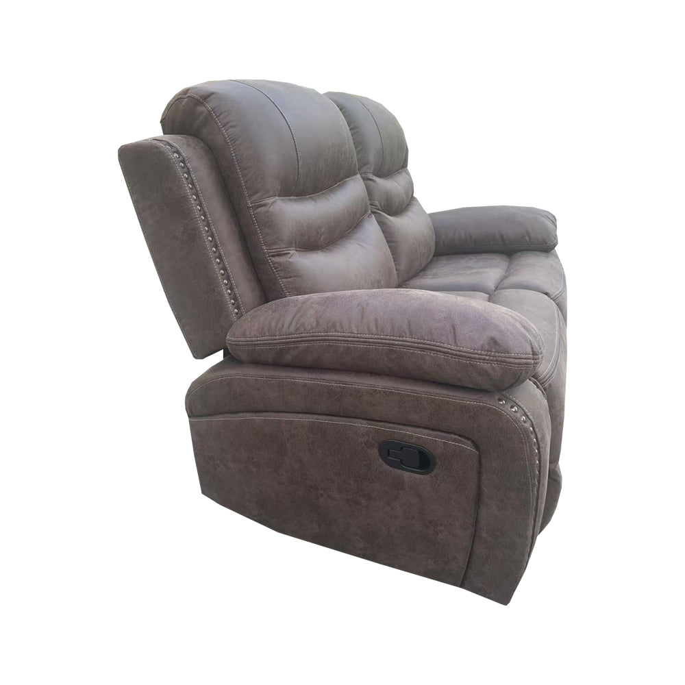 X9092 2 Seater Manual Recliner in Brown (15378130862458) (15397826953594)