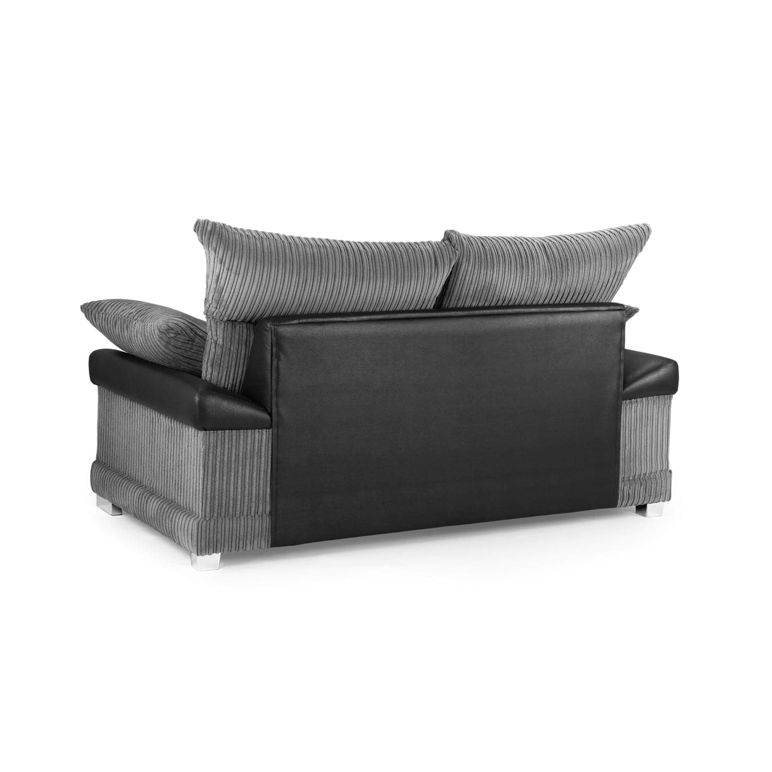 Soho Black/Grey 2 Seater Sofa - Back view (7024172990528)