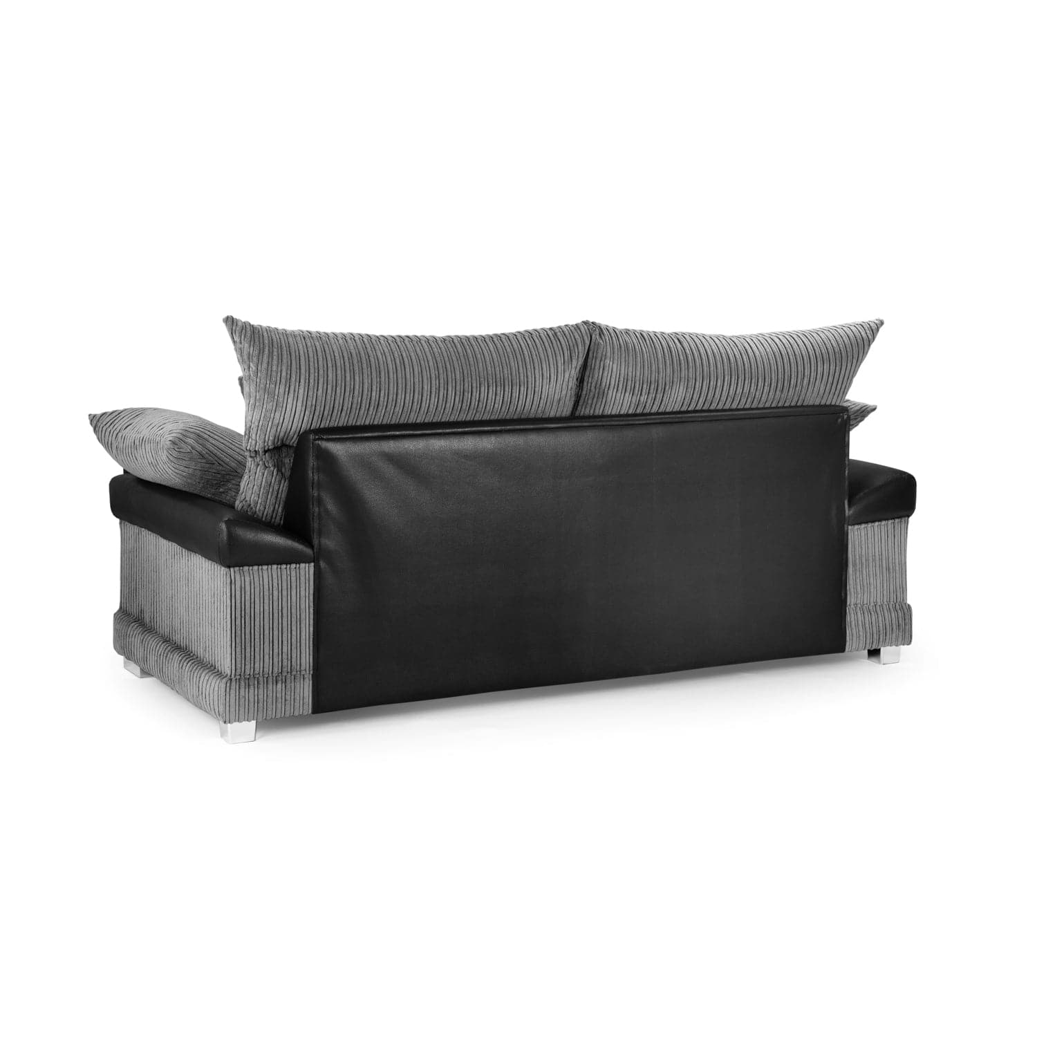Soho Black/Grey 3 Seater Sofa - Back view (7024172662848)