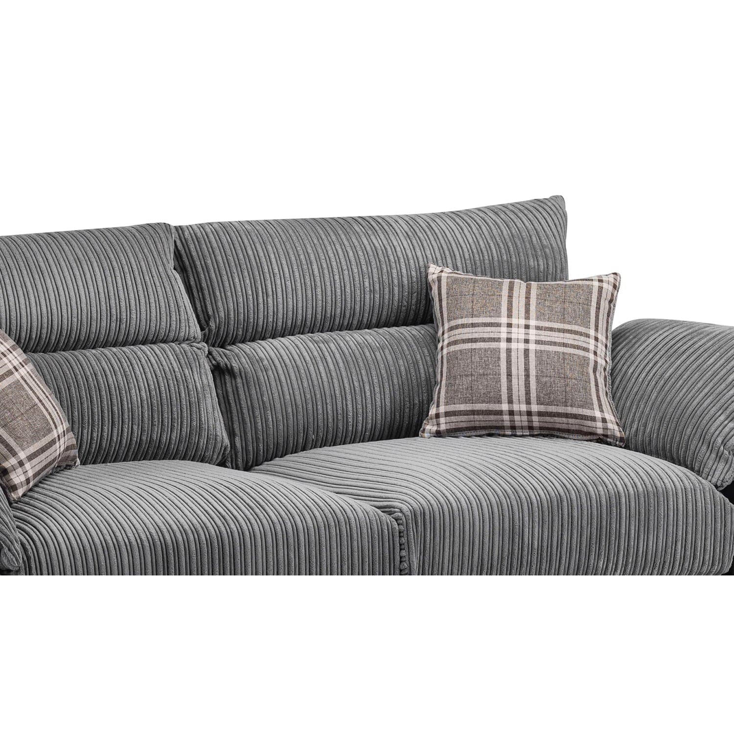Soho Black/Grey 3 Seater Sofa - Cushion view (7024172662848)