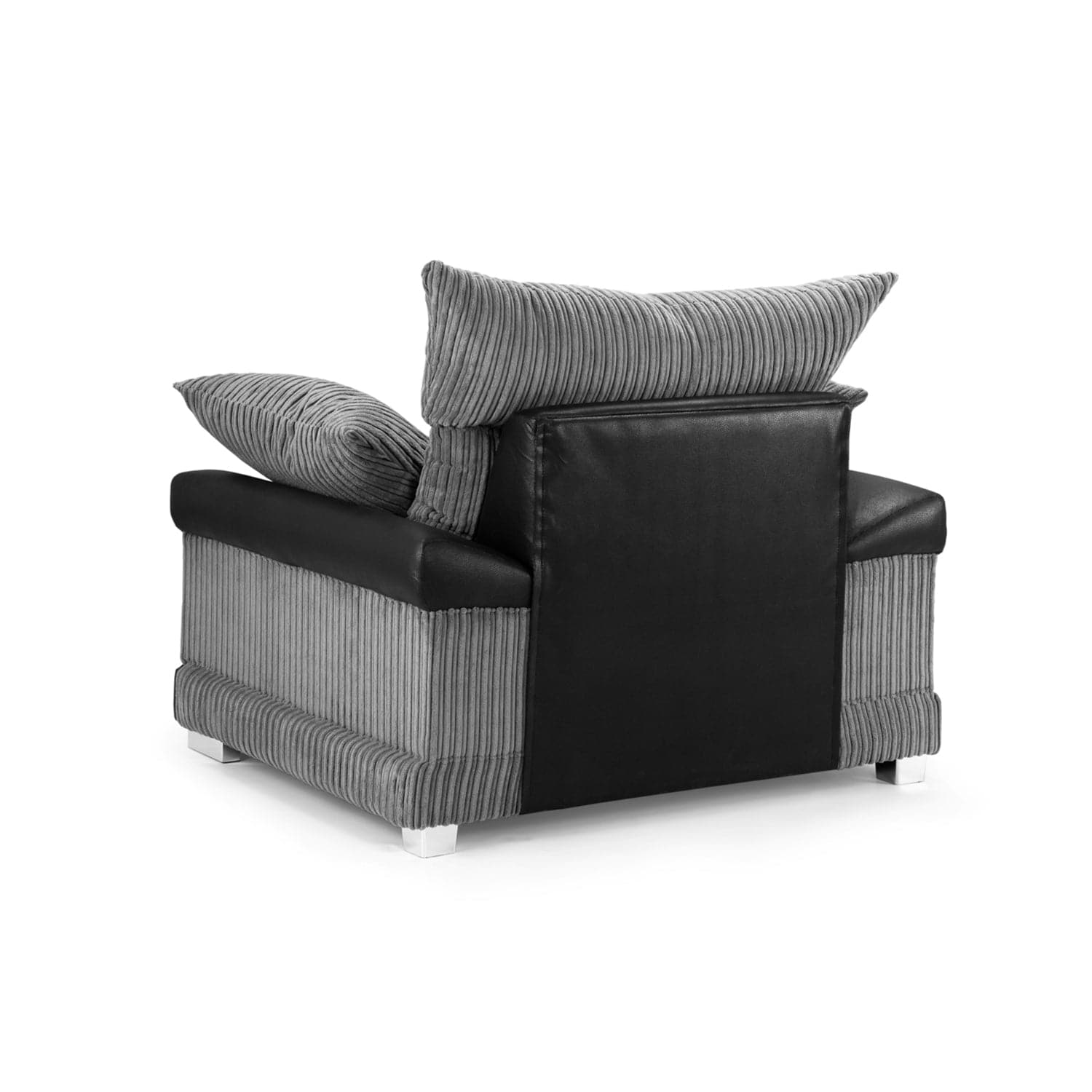 Soho Black/Grey Armchair - Back view (7024173482048)
