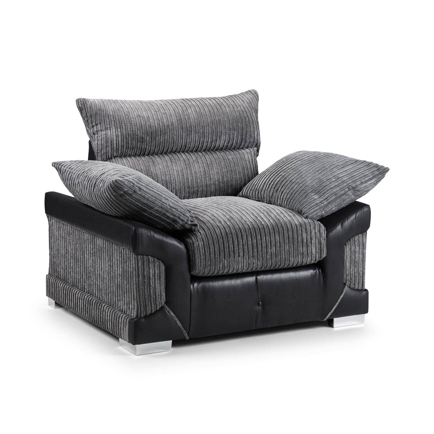 Soho Black/Grey Armchair - Front view (7024173482048)