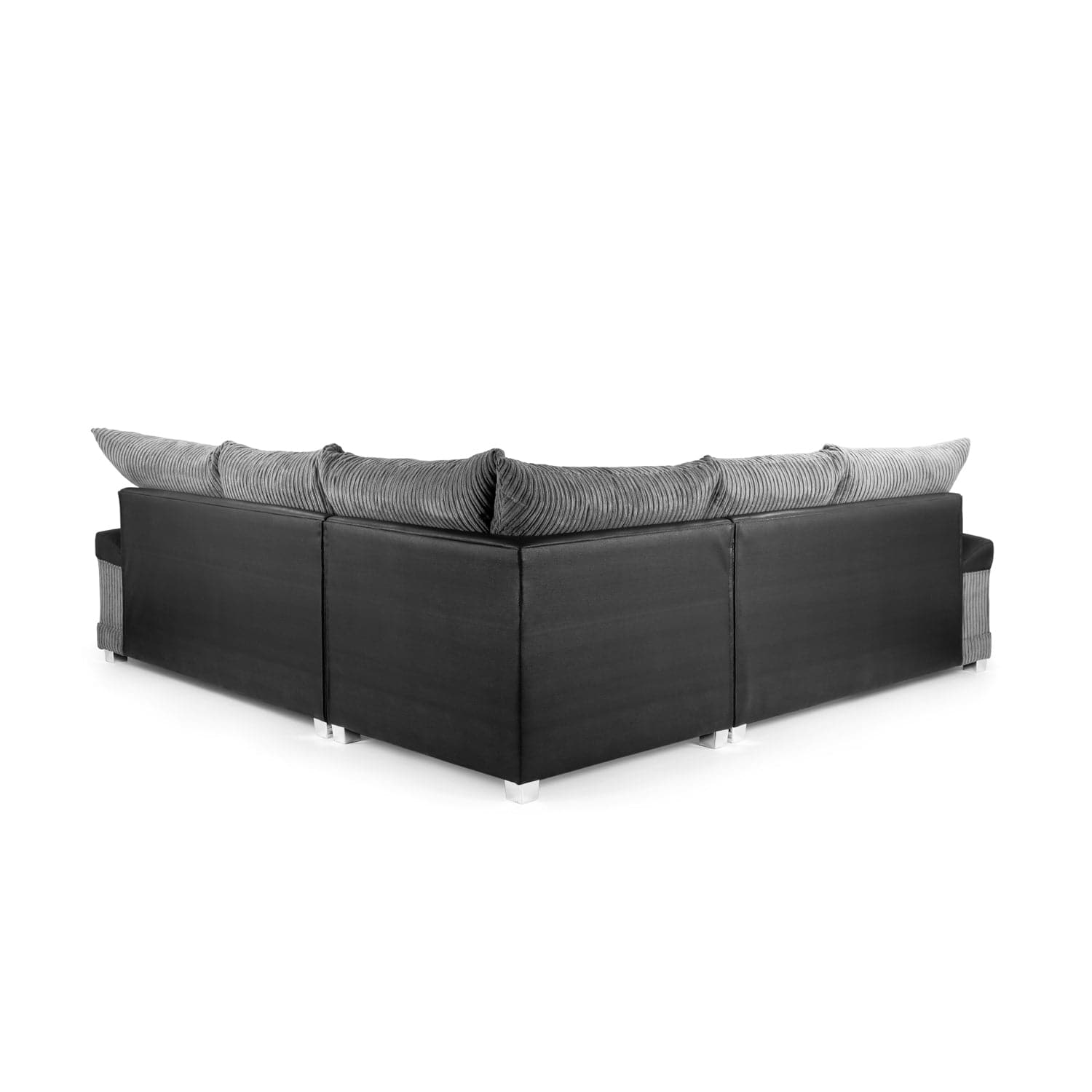 Soho Black/Grey Large Corner Sofa - Back view (7024172236864)