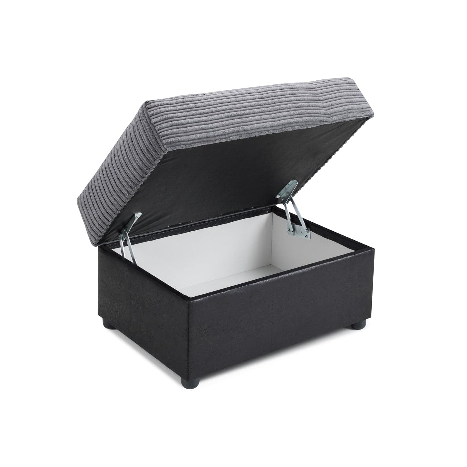 Soho Black/Grey Storage Footstool - Convertible view (7024176201792)