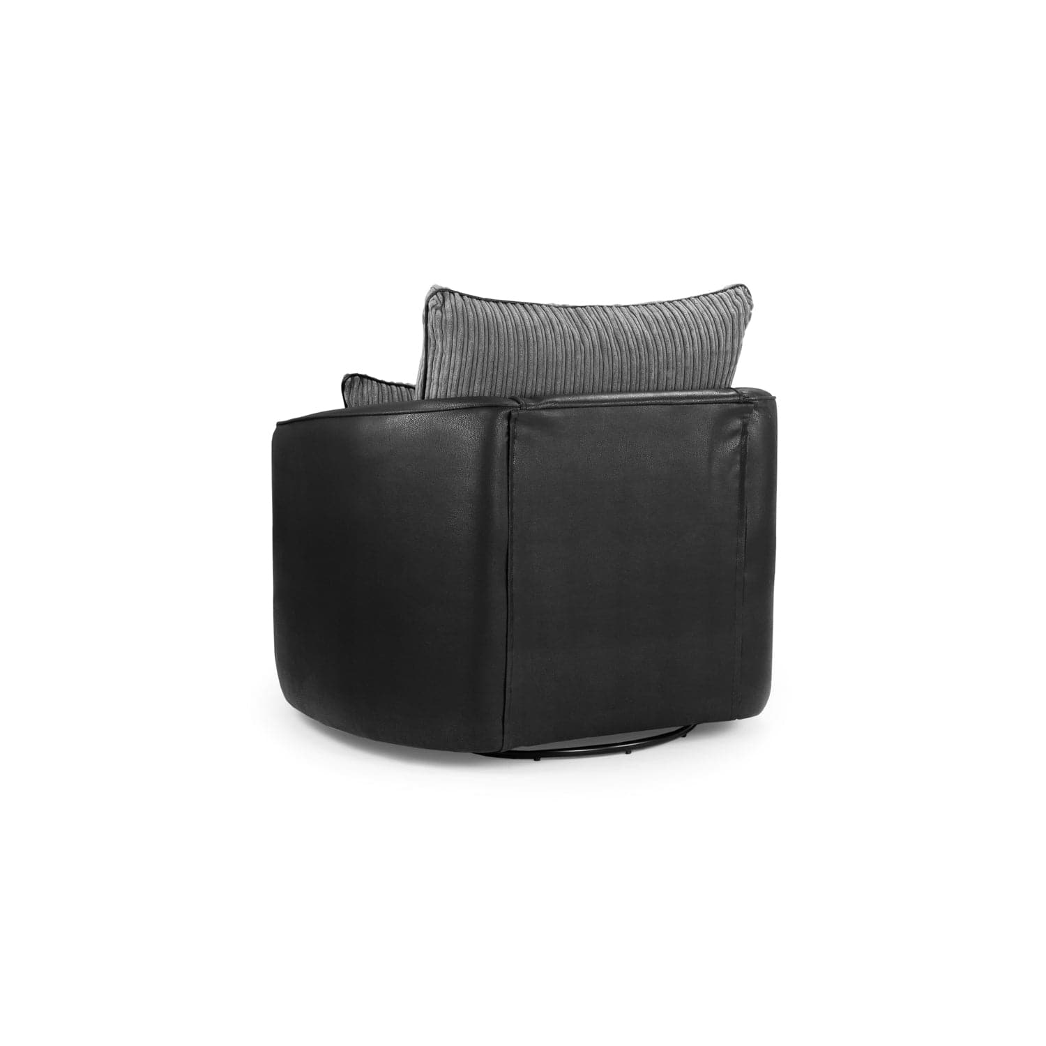 Soho Sofa Black/Grey Swivel Chair - Back view (7024175677504)