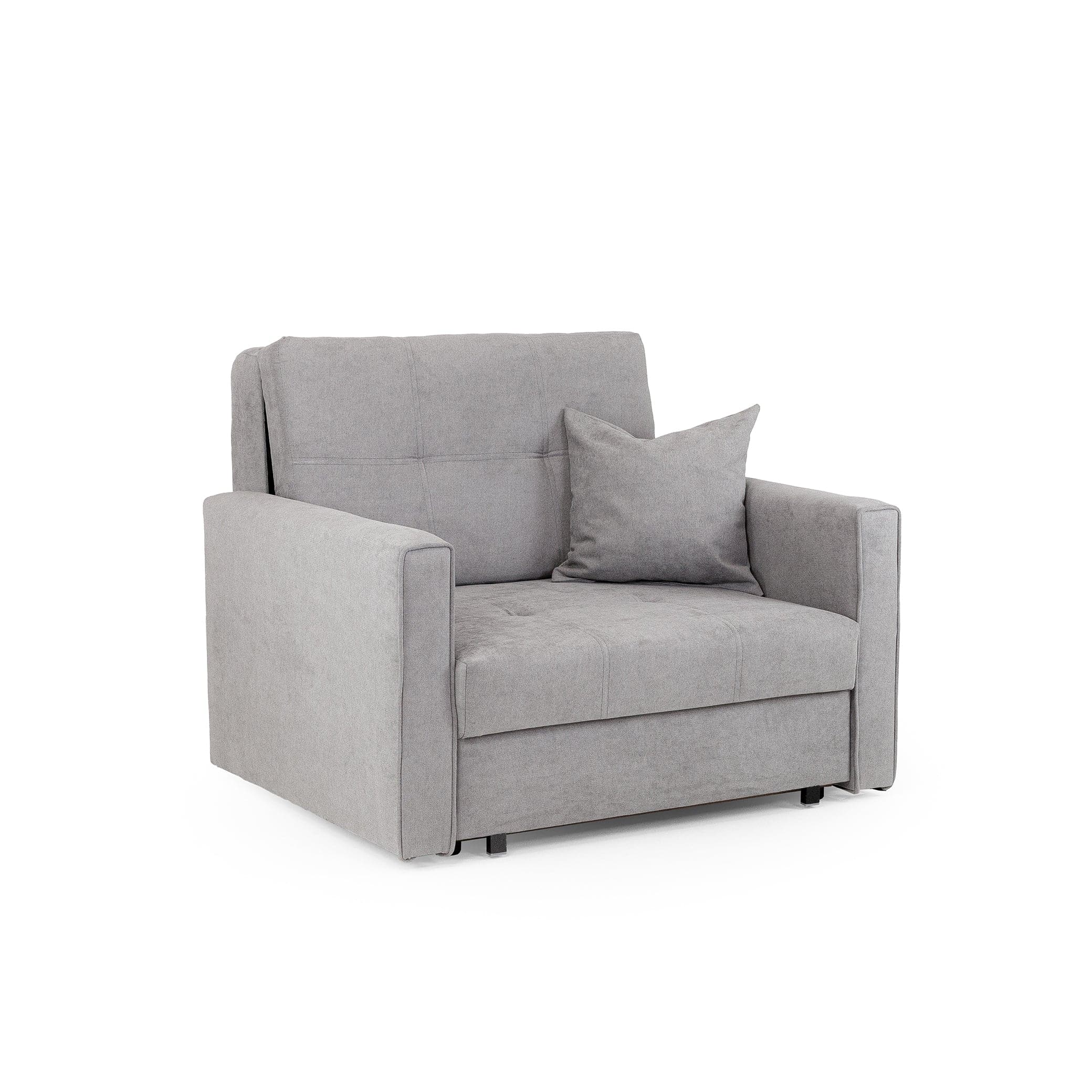 Sol Sofabed Grey Armchair- Front view (7026814976064)