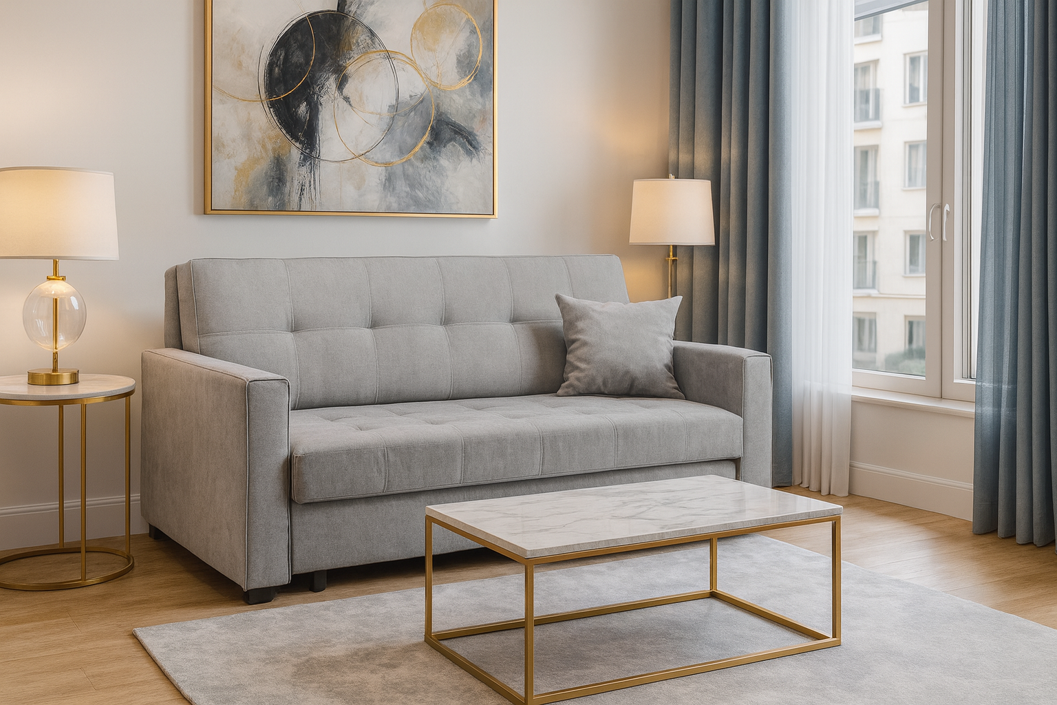 Sol Sofabed Grey Three Seater