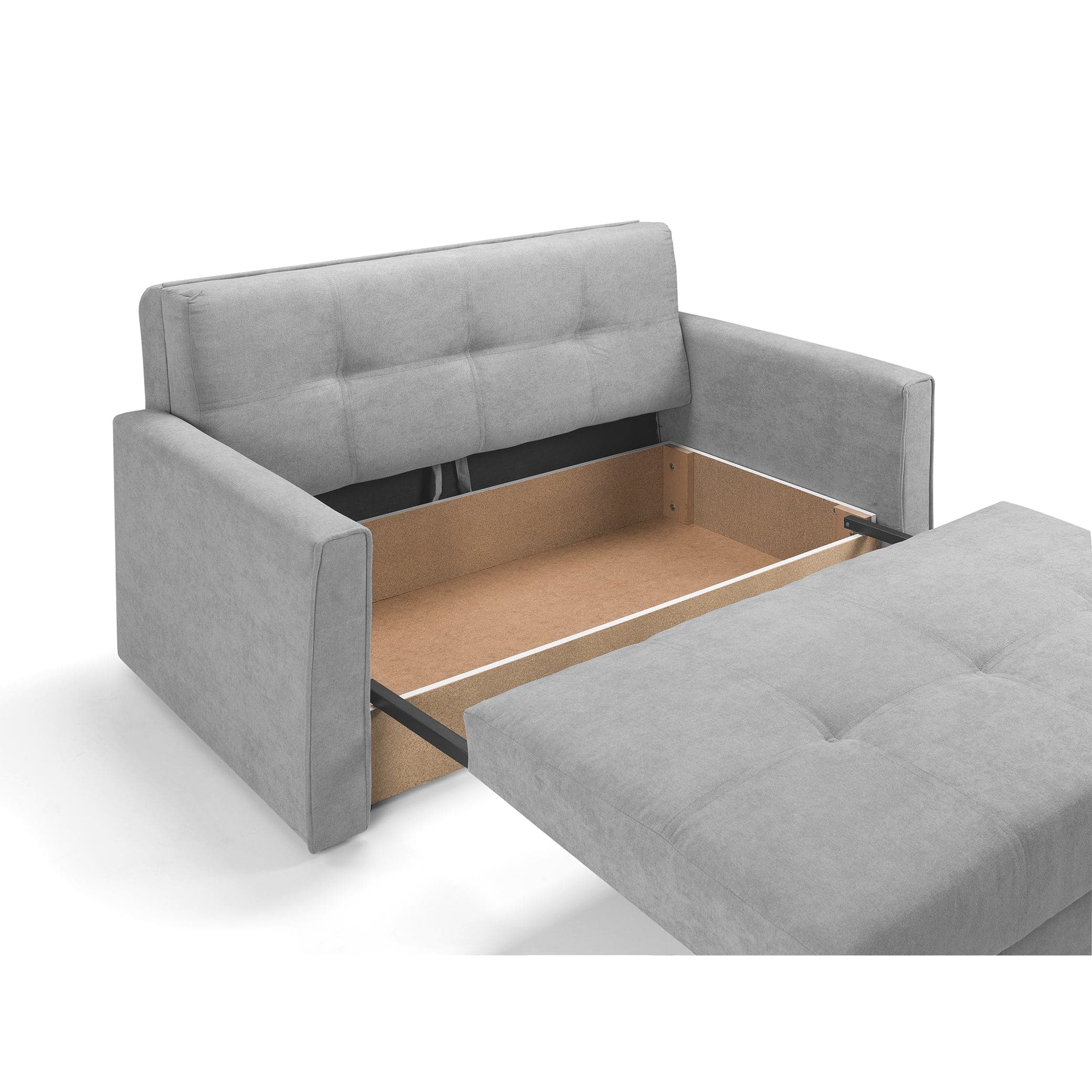 Sol Sofabed Grey Two Seater - Storage view (7026814451776)