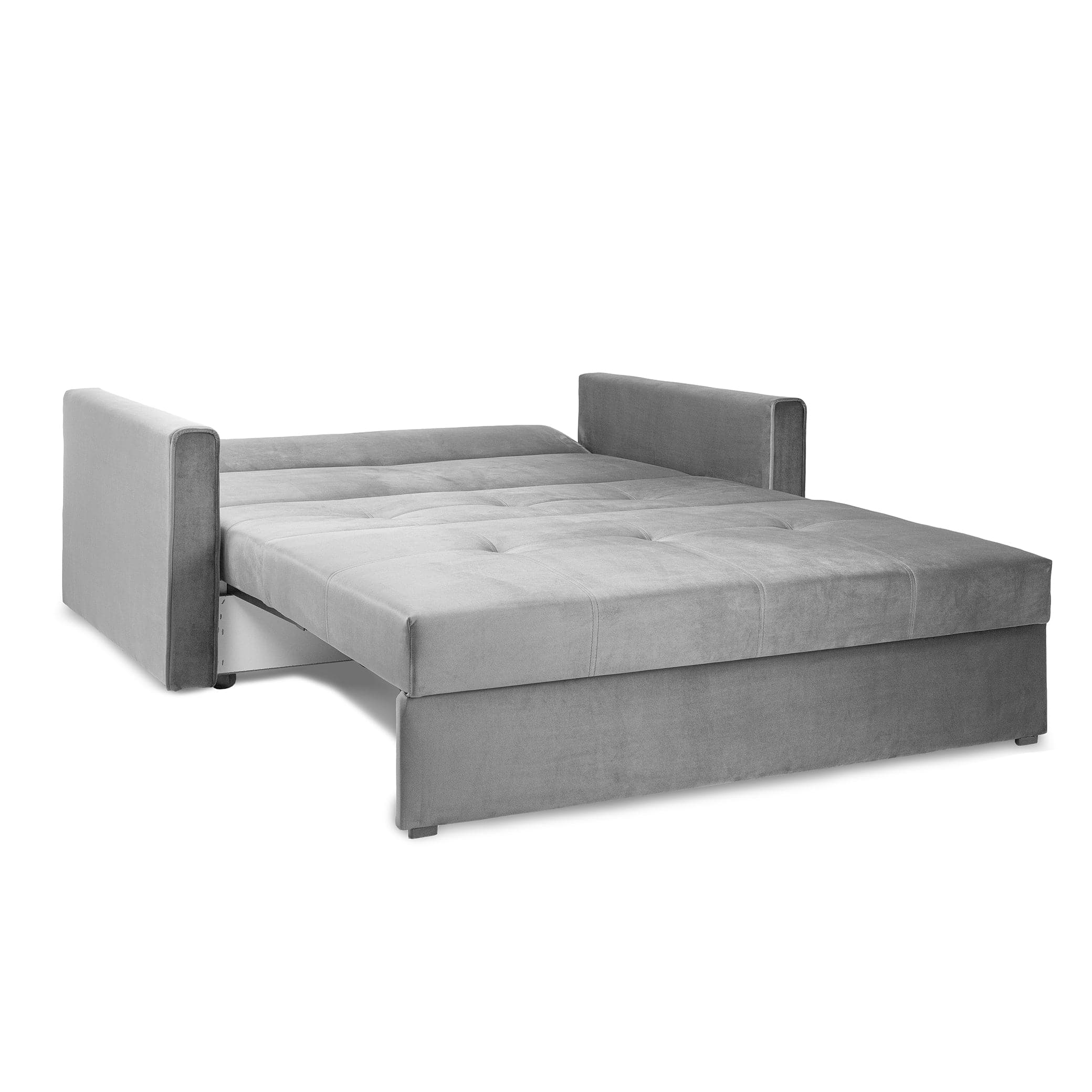 Sol Sofabed Plush Grey 2 Seater - Convertible view (7026815762496)