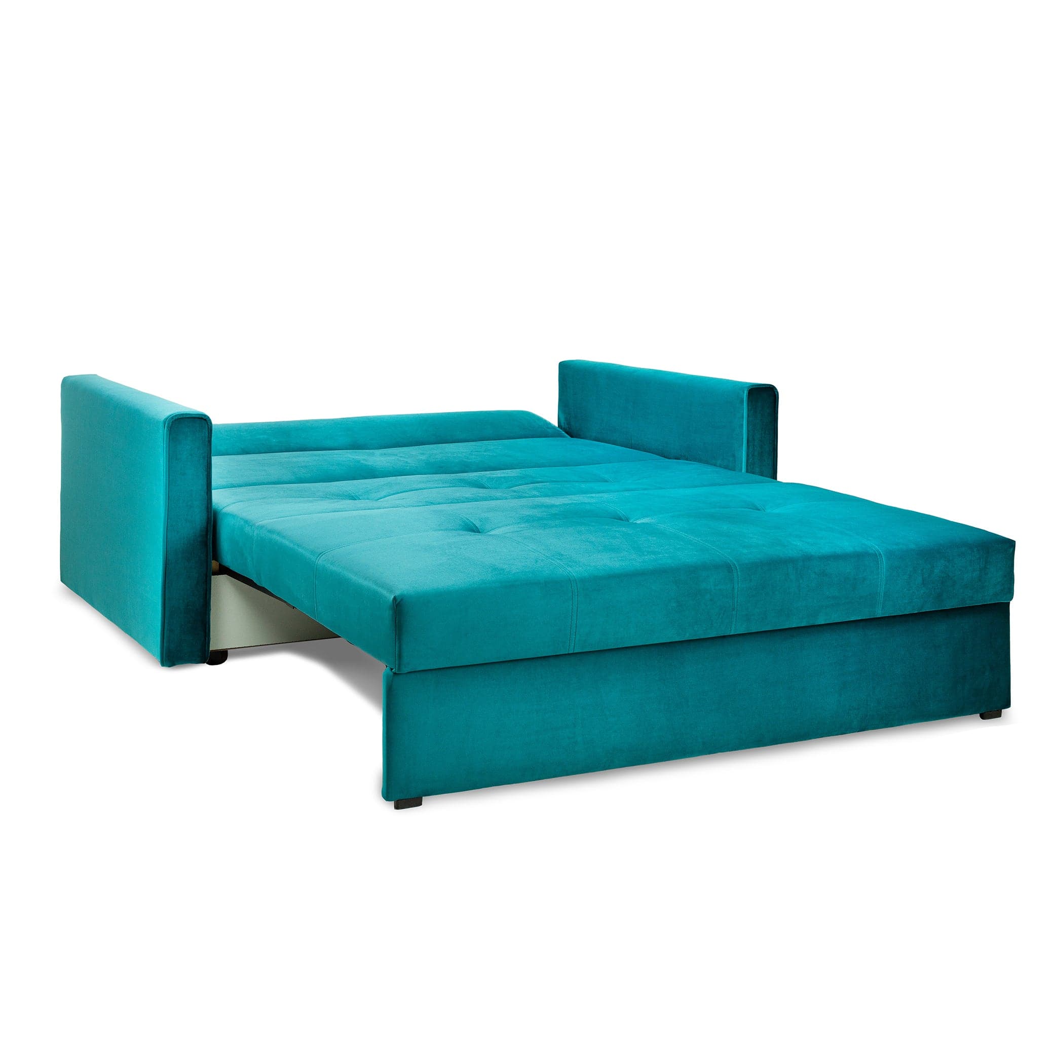 Sol Sofabed Plush Teal 2 Seater - Convertible view (7026815598656)
