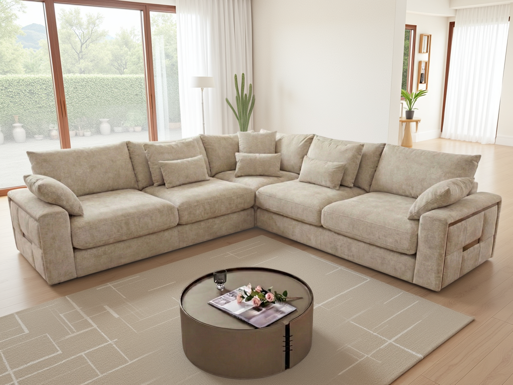 Sola large corner sofa beige 5