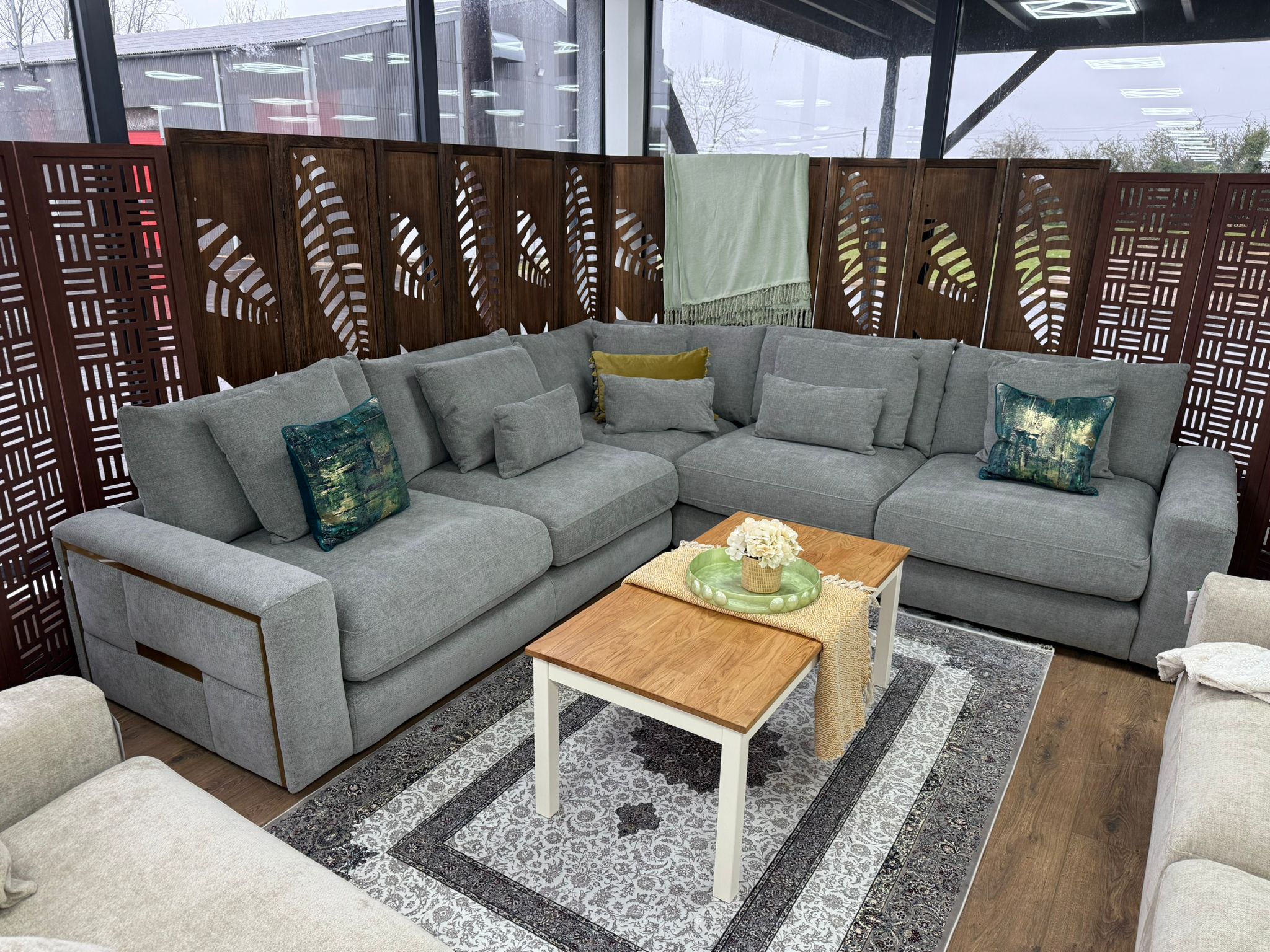 Sola large corner sofa grey 3