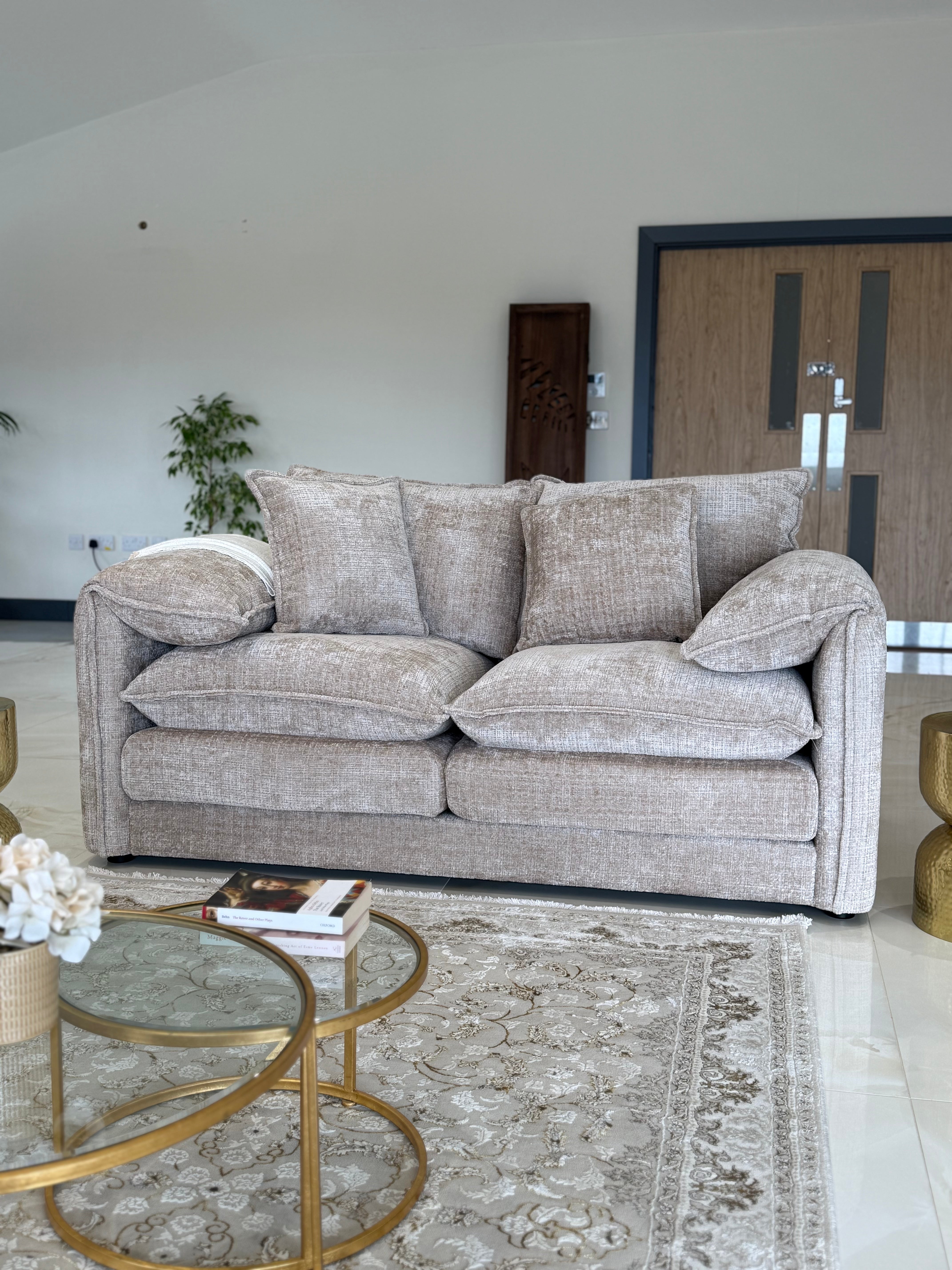 Aria 2 Seater Sofa in Beige - AMC Furniture