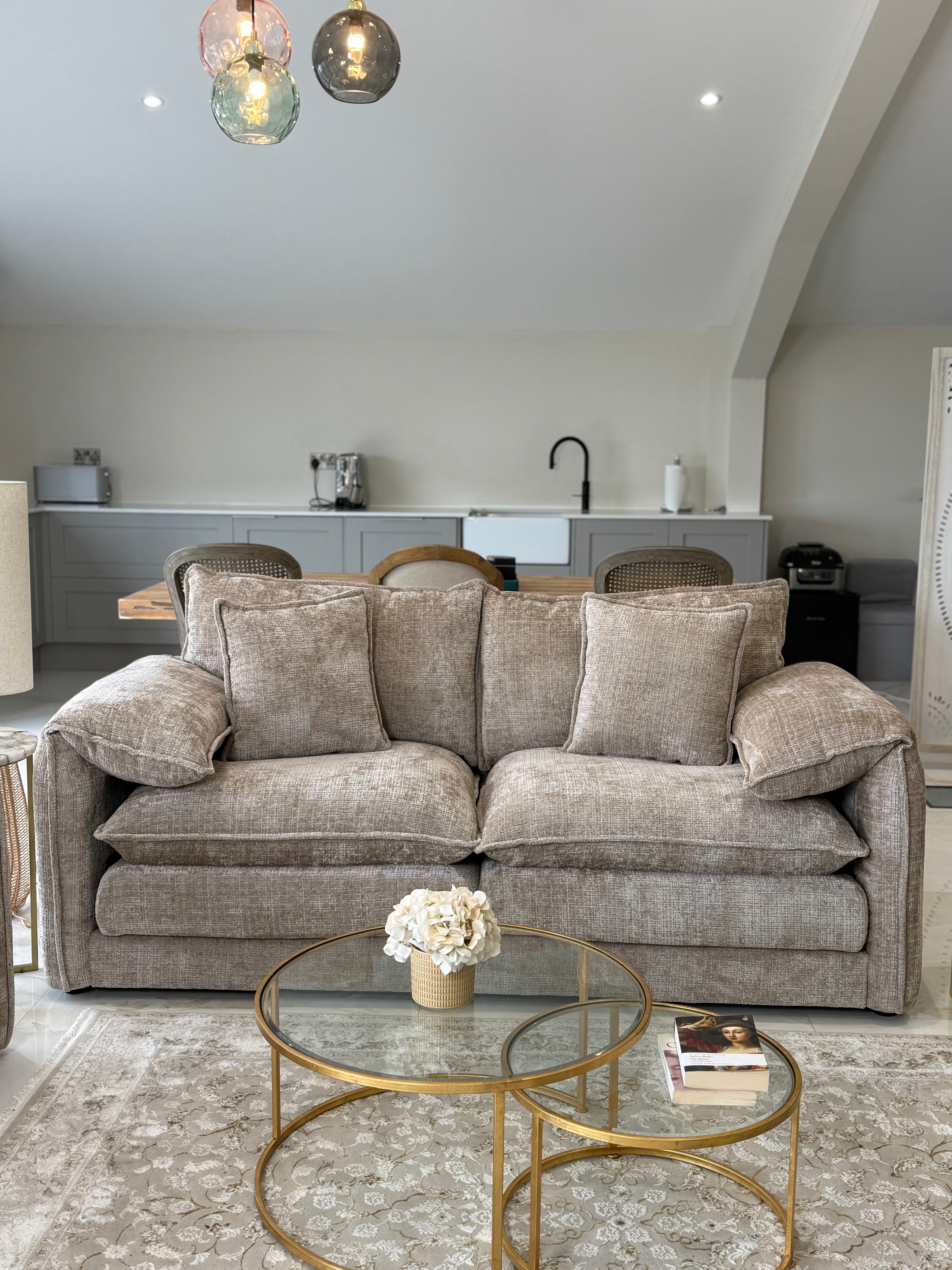 Aria 3 Seater Sofa in Beige - AMC Furniture
