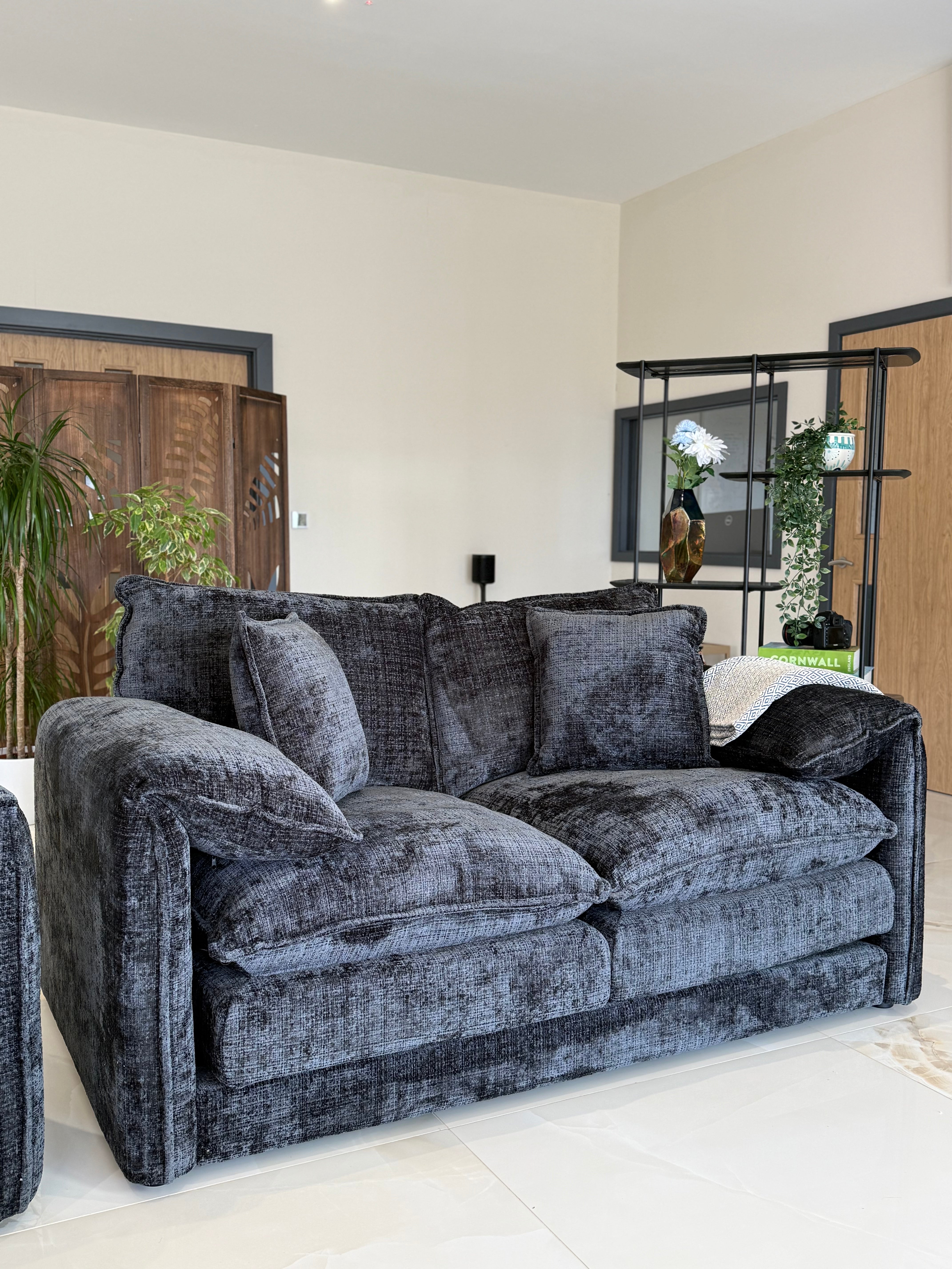 Aria 2 Seater Sofa in Black - AMC Furniture