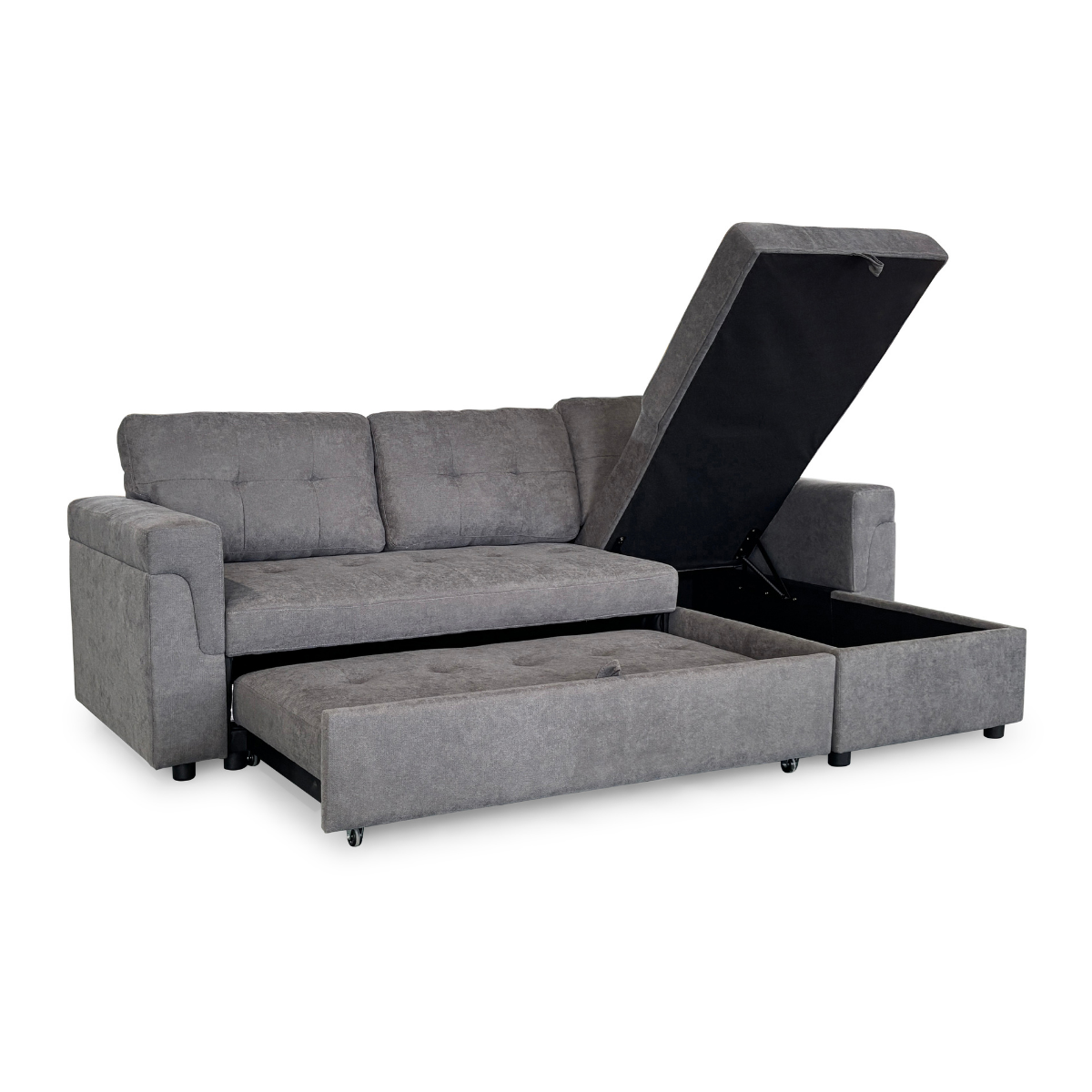 Stockholm Grey Universal Corner Sofa Bed (15380433731962)
