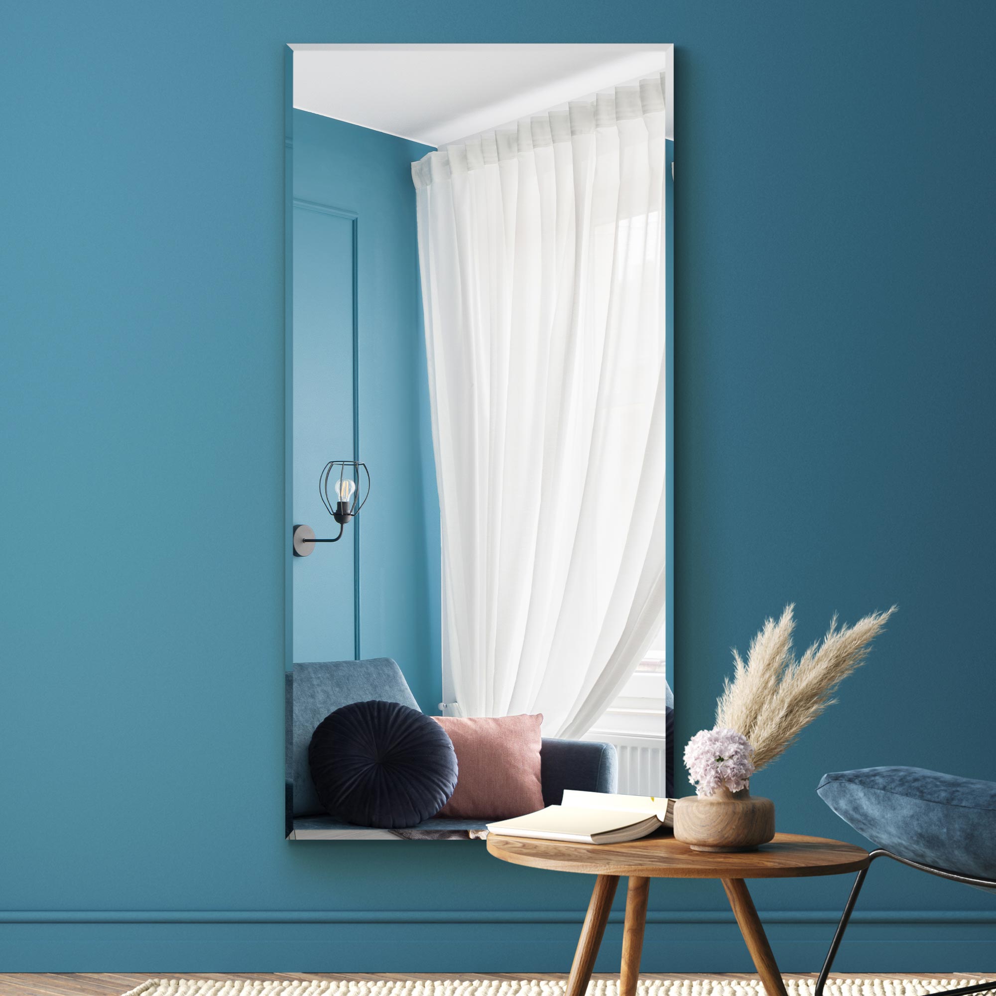 The Moderni - All Glass Modern Bevelled Wall or Leaner Mirror 59" X 24" (150x60CM) (15010566635898)