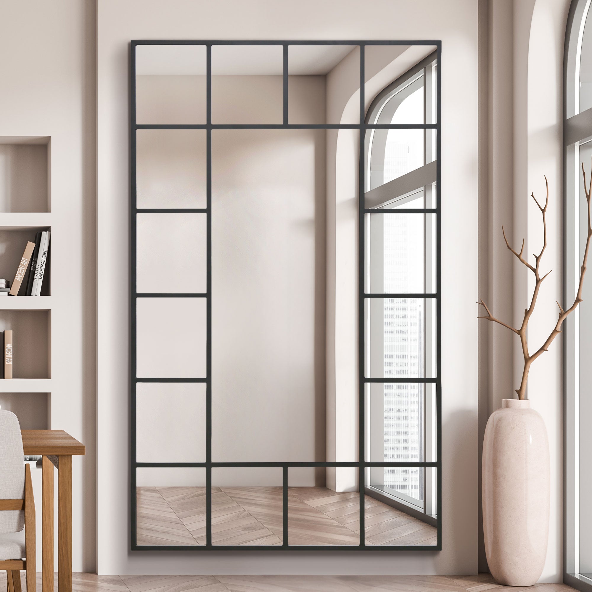 The Elma - Black Modern Wall and Leaner Mirror 71" X 43" (180 x 110CM) (15010552676730)