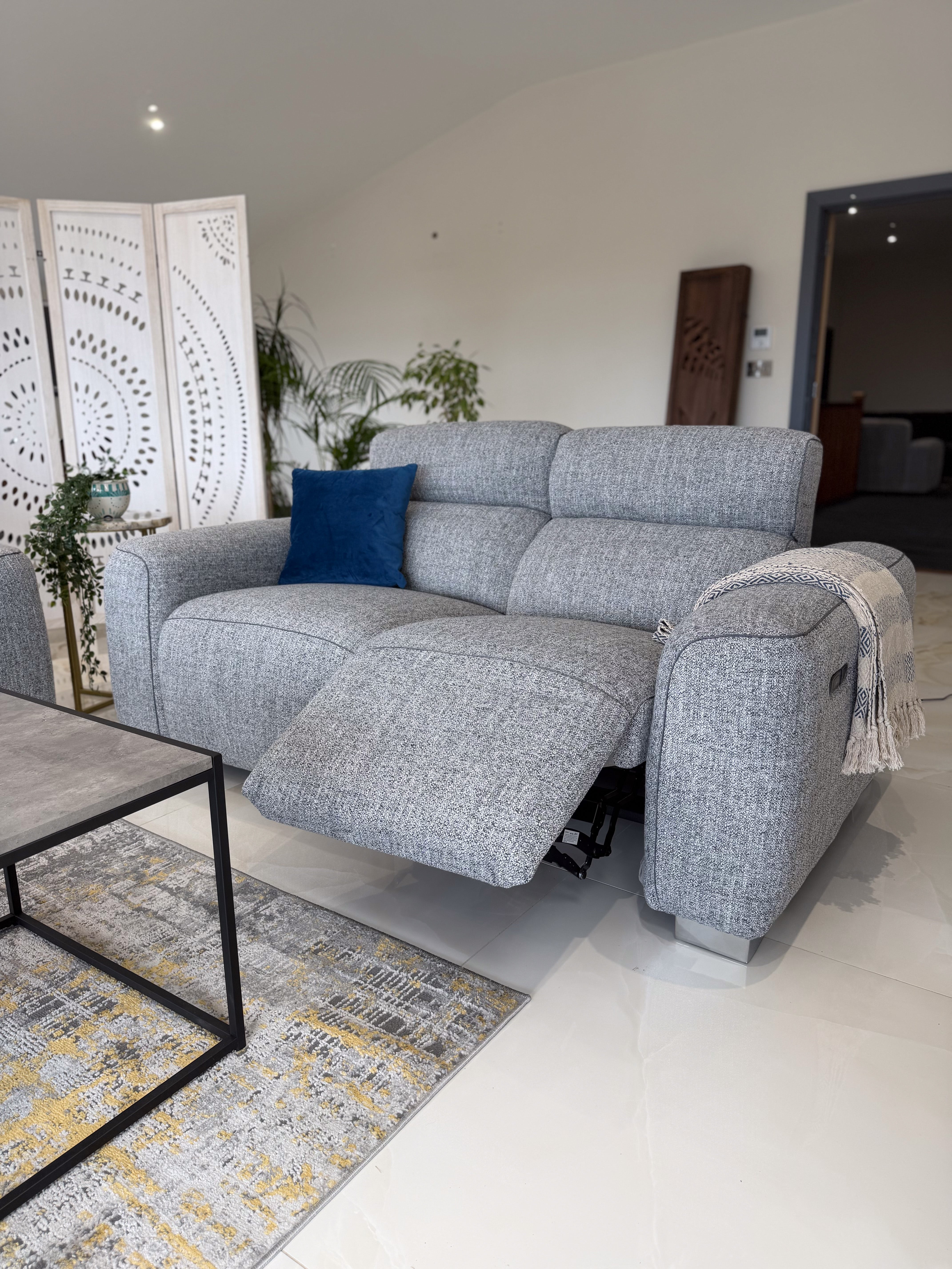 Arabella Electric Recliner Grey 2 Seater - AMC Furniture